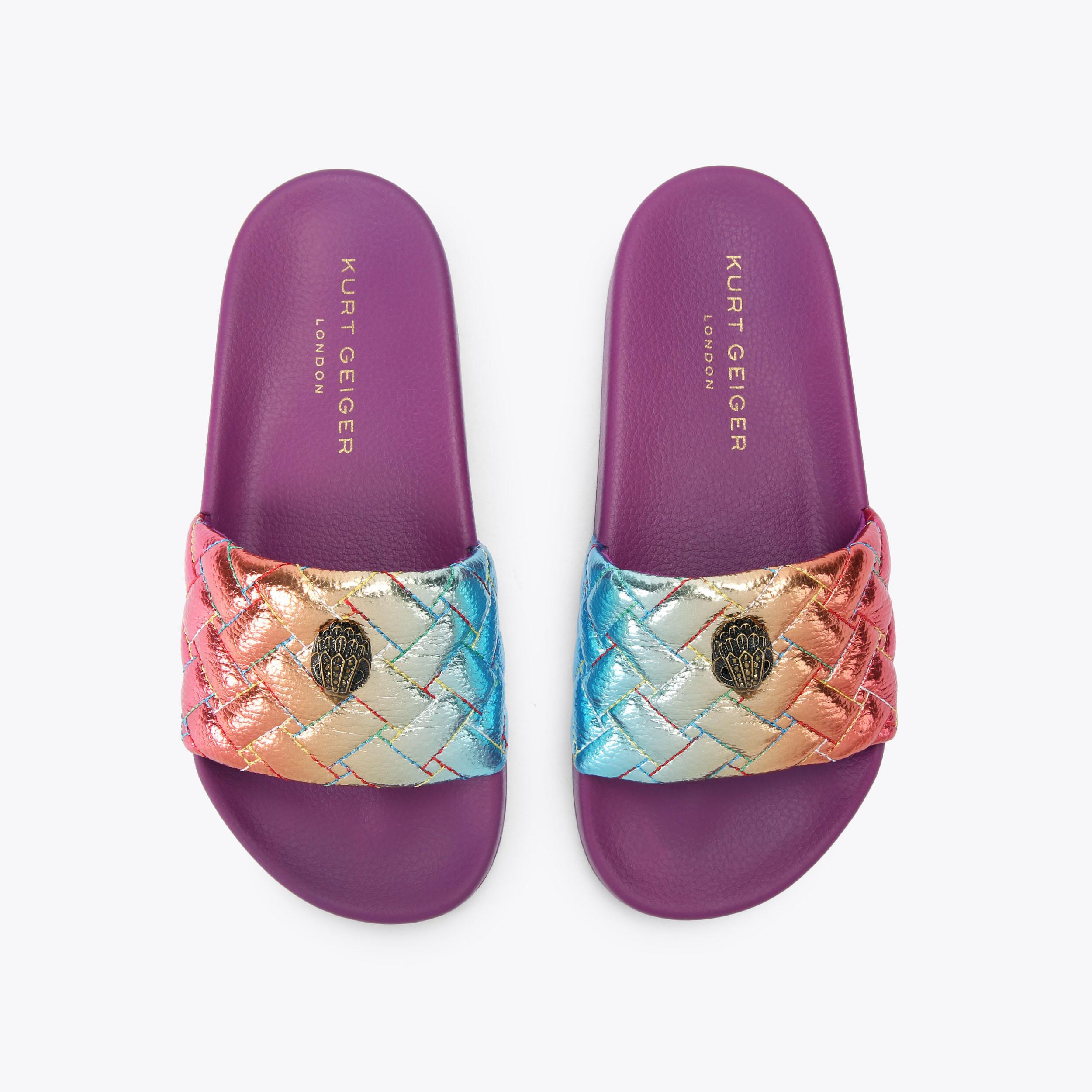 Kurt Geiger London Meena Eagle — Metallic Ombré Quilted Slide
