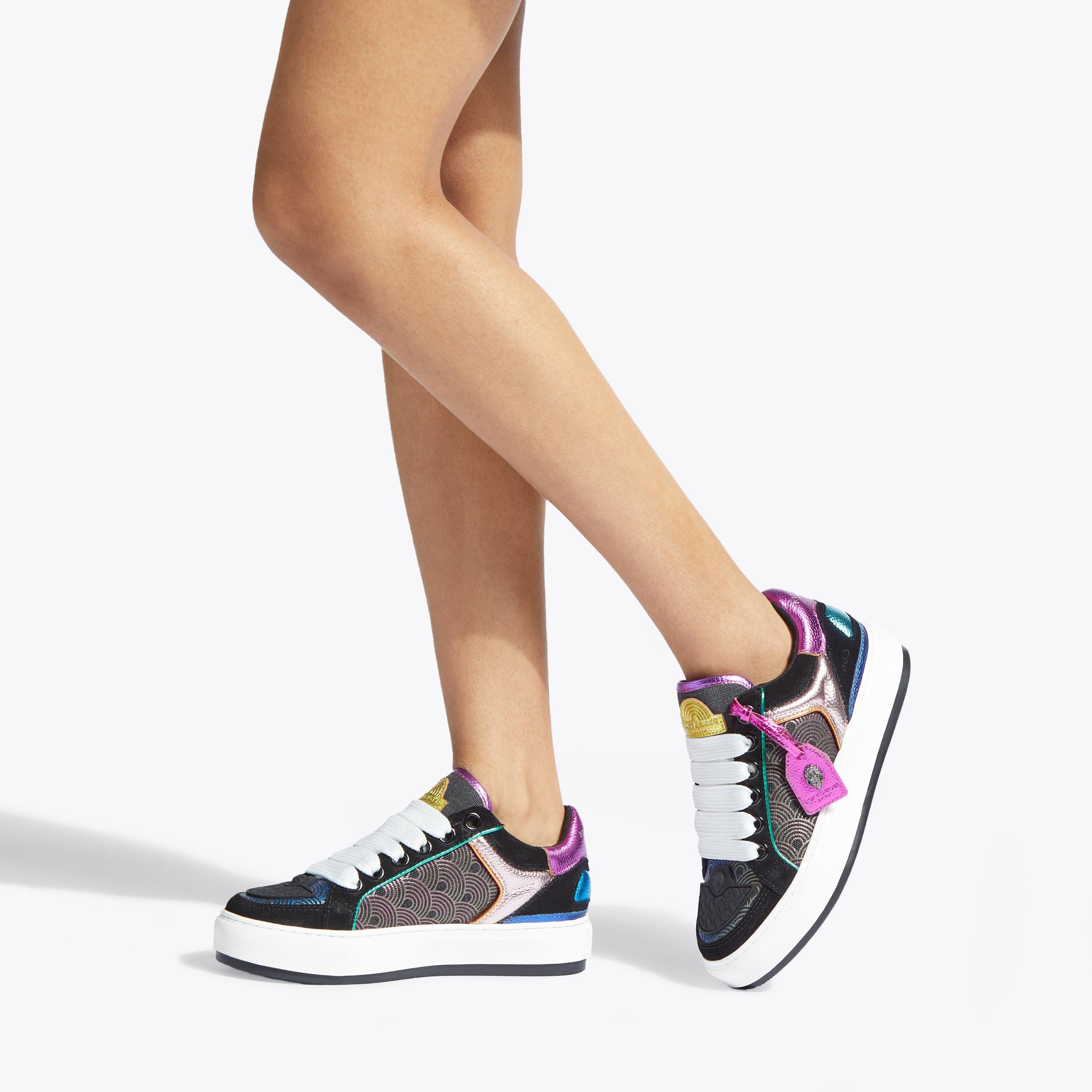 Kurt Geiger London Southbank Tag — Black Rainbow Sneaker, view 3