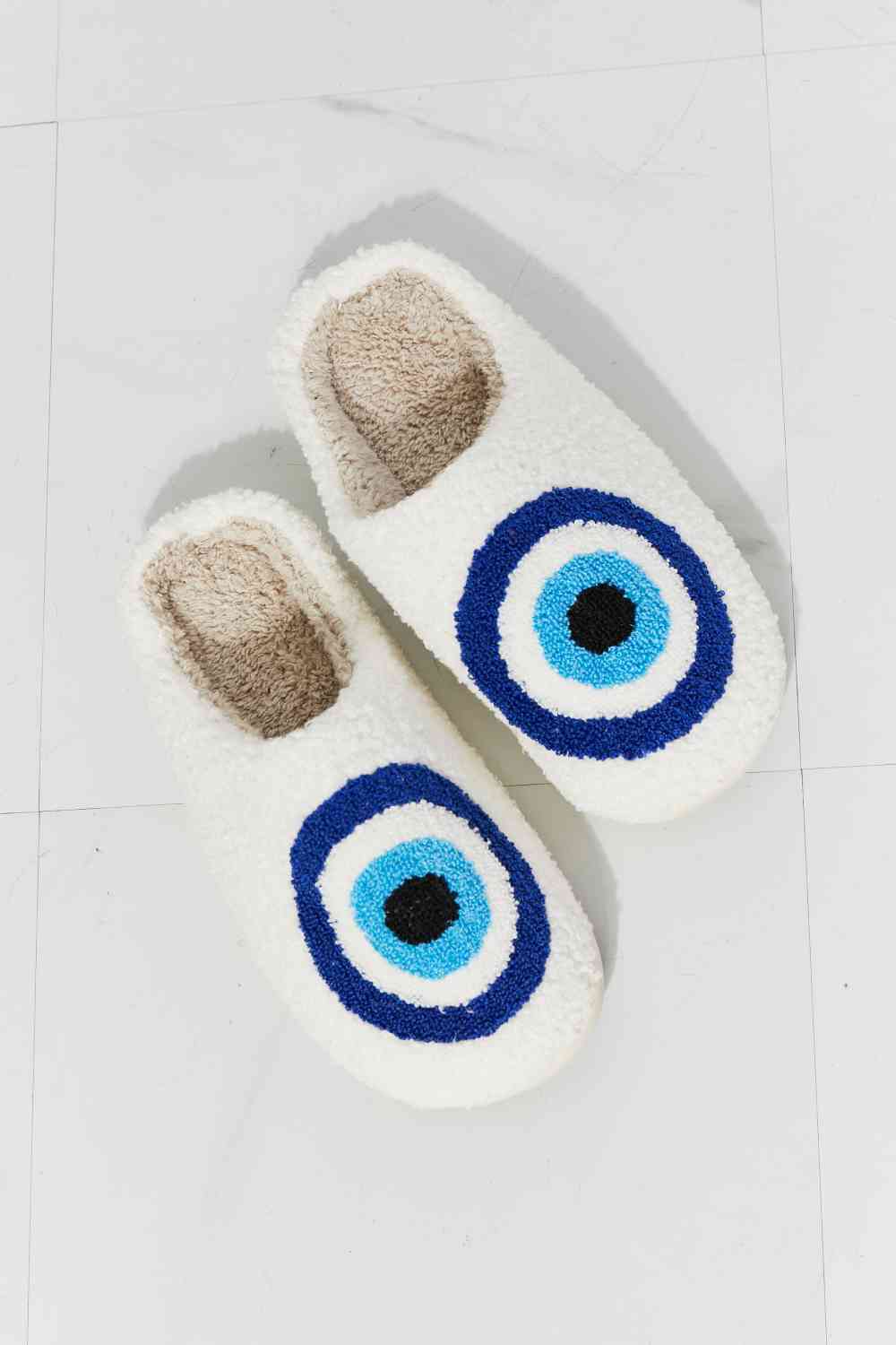 Blue Evil-Eye Plush Slipper