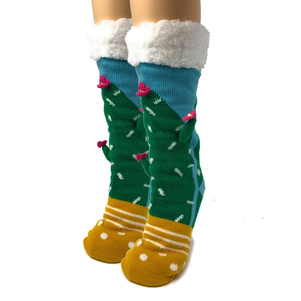 Cactus Hugs Women's Slipper Socks