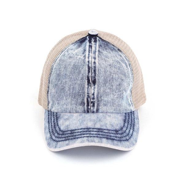 CC Washed Denim Criss Cross Cap