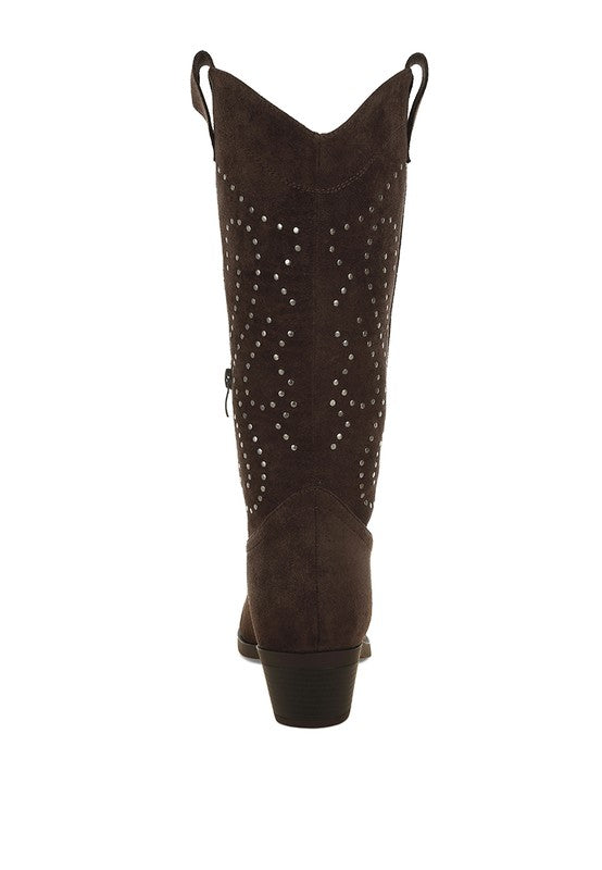 Lariat Studs Embellished Cowboy Boots