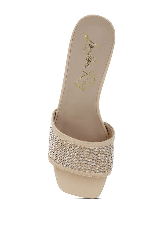 Gisella Raffia Slip On Sandals