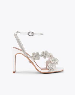 Petalo — White Diamante Heeled Sandal, view 1
