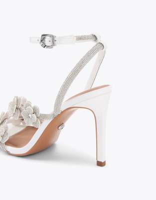 Petalo — White Diamante Heeled Sandal, view 3