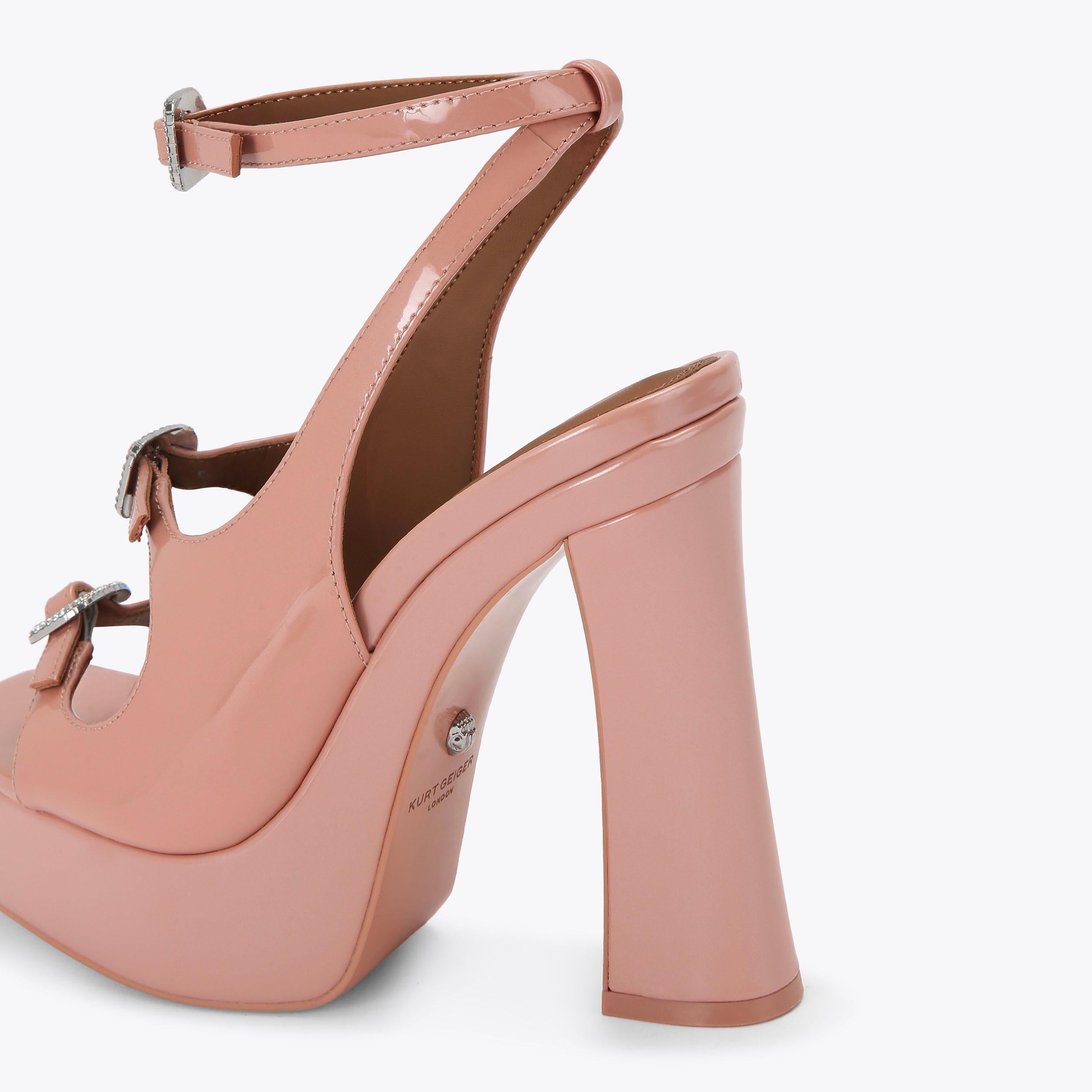 Buckle Platform — Blush Crystal Sandal, detail