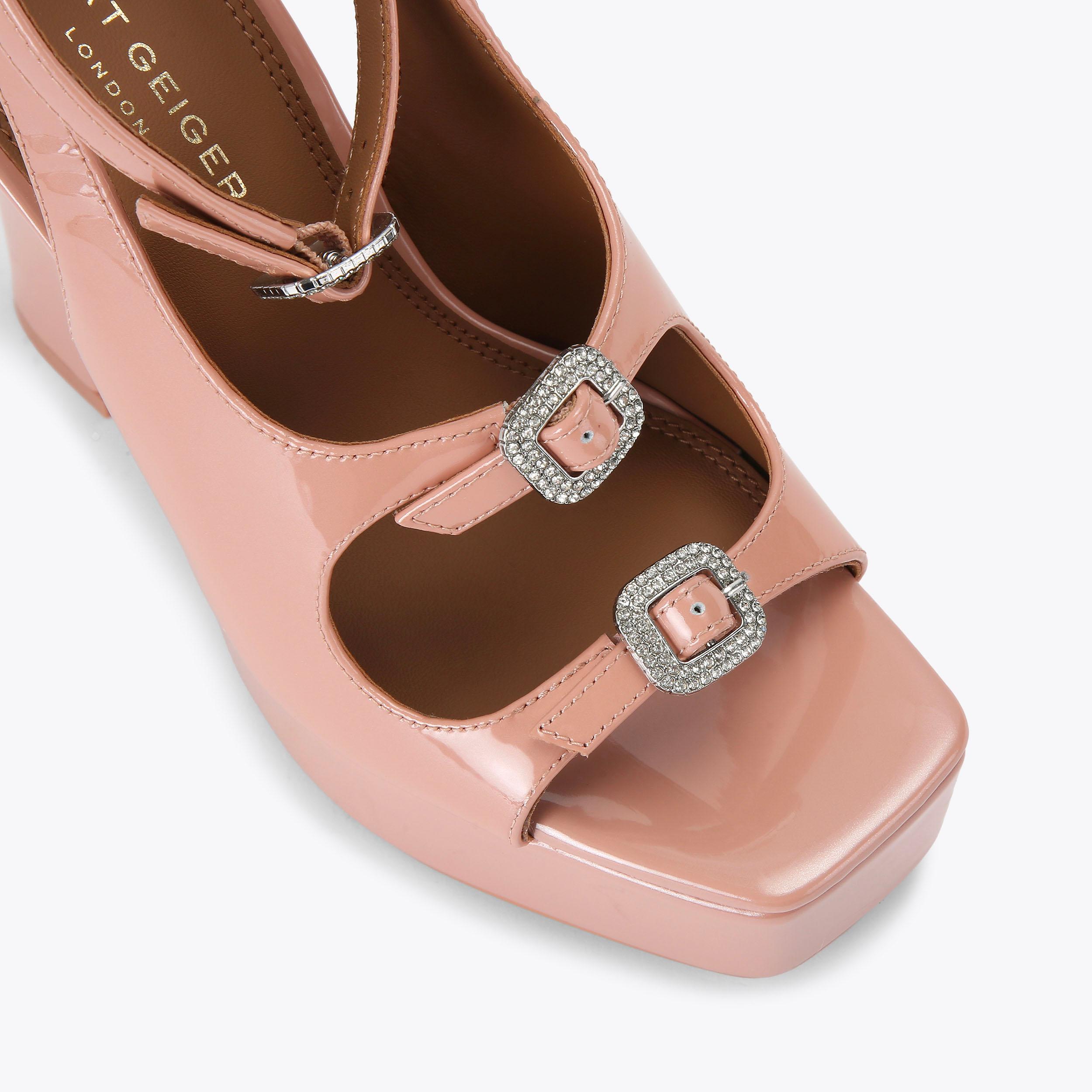 Buckle Platform — Blush Crystal Sandal, view 5