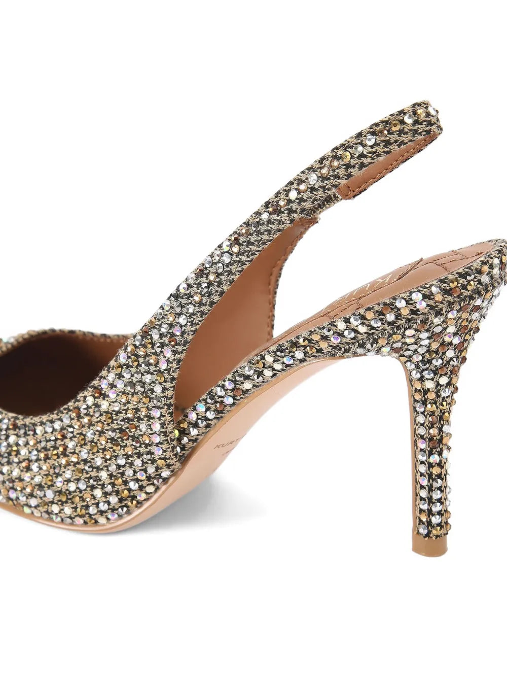 Belgravia — Beige Houndstooth Slingback Pumps, view 4
