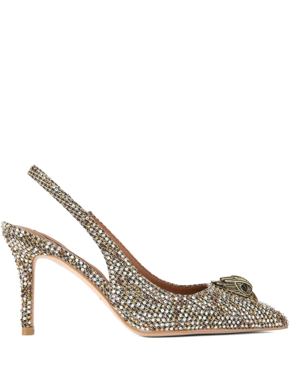Belgravia — Beige Houndstooth Slingback Pumps, view 1