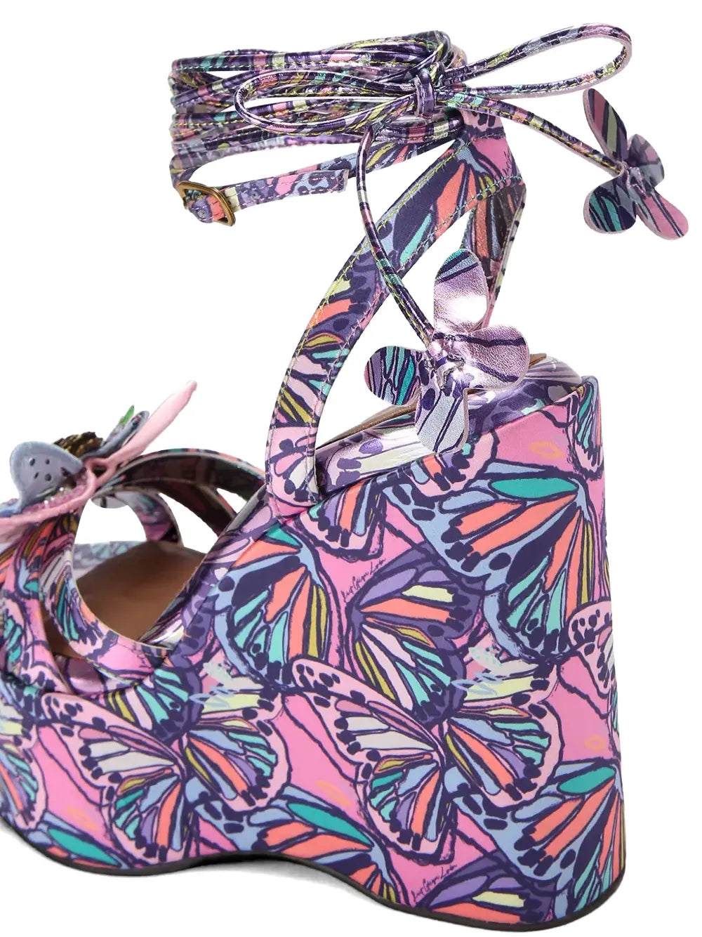 Butterfly — Lilac Purple/Pink Wedge Sandal, view 3