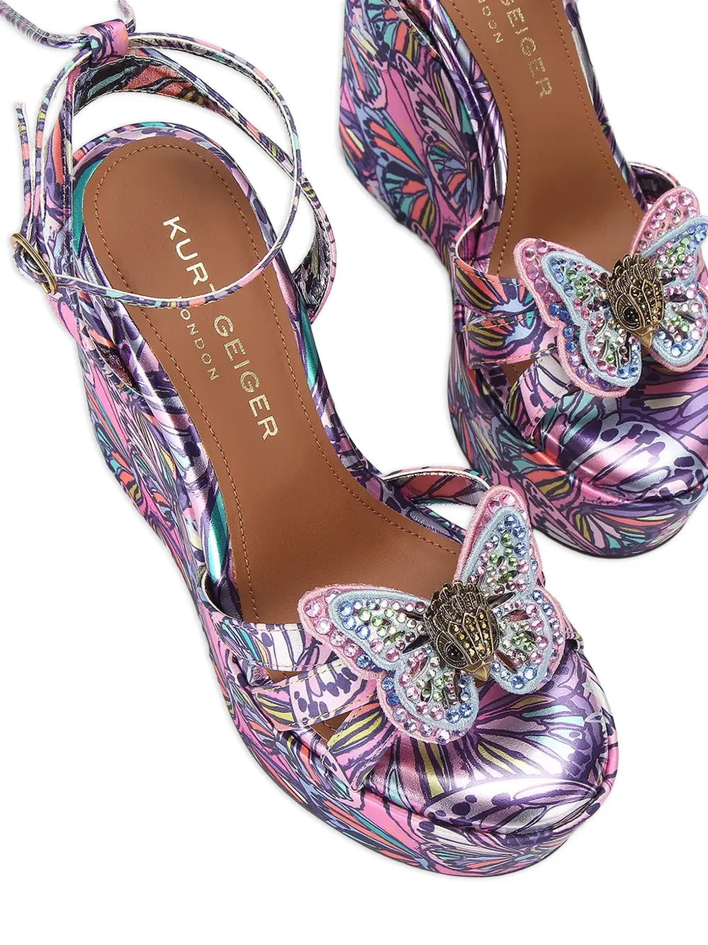 Butterfly — Lilac Purple/Pink Wedge Sandal, view 2