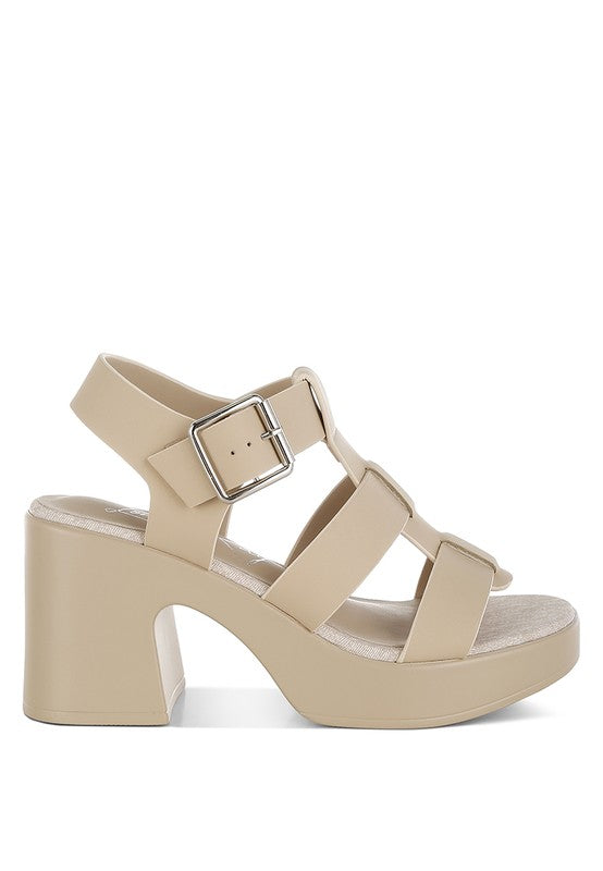 Avalon Chunky Pin Buckle Platform Heels