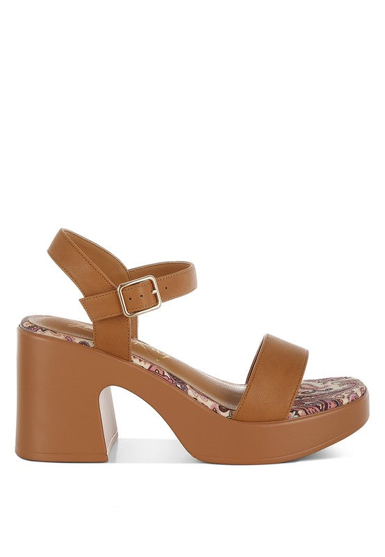 Kolata Faux Leather Pin Buckle Platform Heels