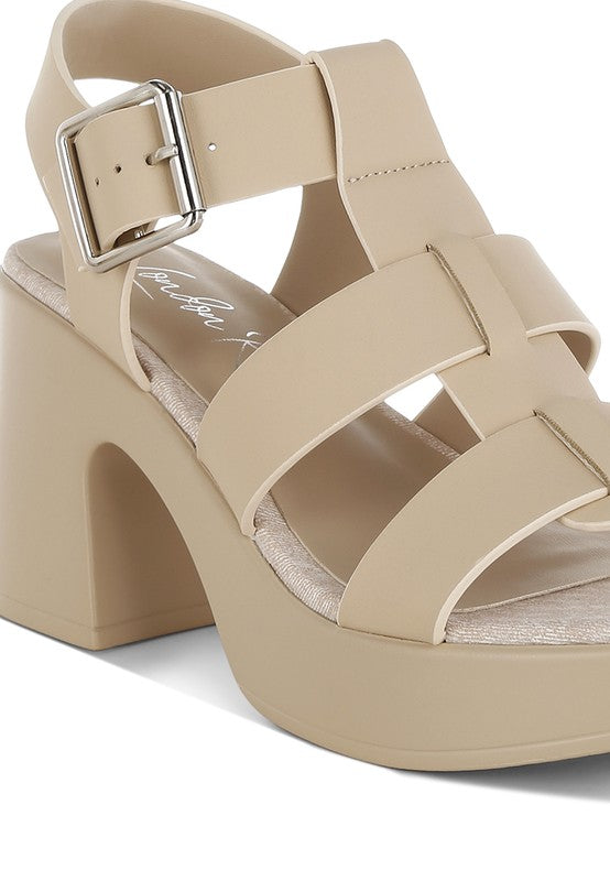 Avalon Chunky Pin Buckle Platform Heels