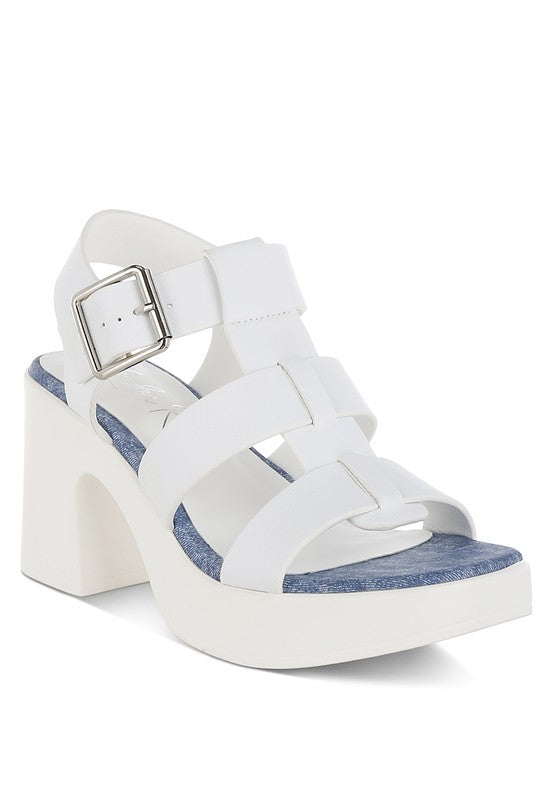 Avalon Chunky Pin Buckle Platform Heels