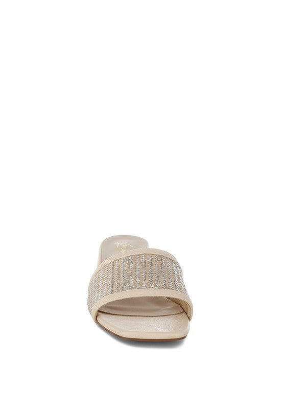 Gisella Raffia Slip On Sandals