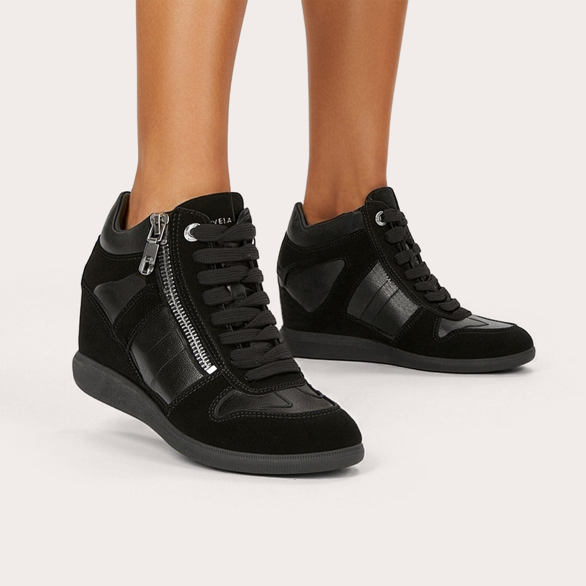 Altezza — Black Suede Trainer, worn on foot
