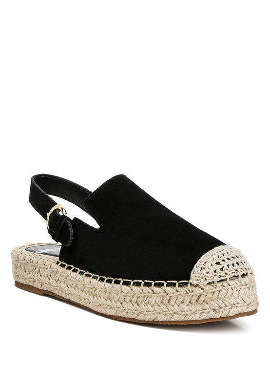 Affie Suede Slingback Strap Espadrilles