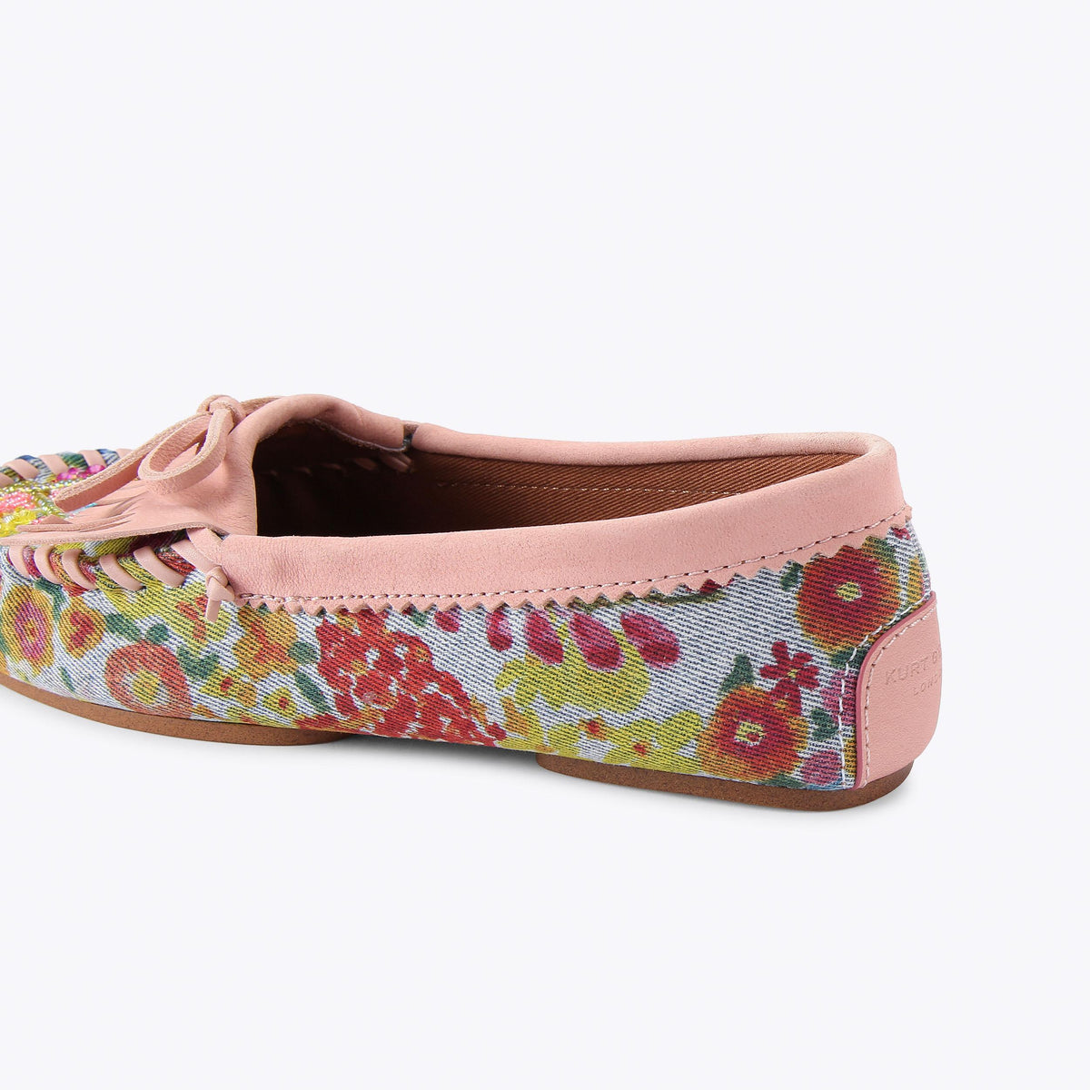 Beaded Moccasin — Blue Pale Combination Denim Loafer, detail