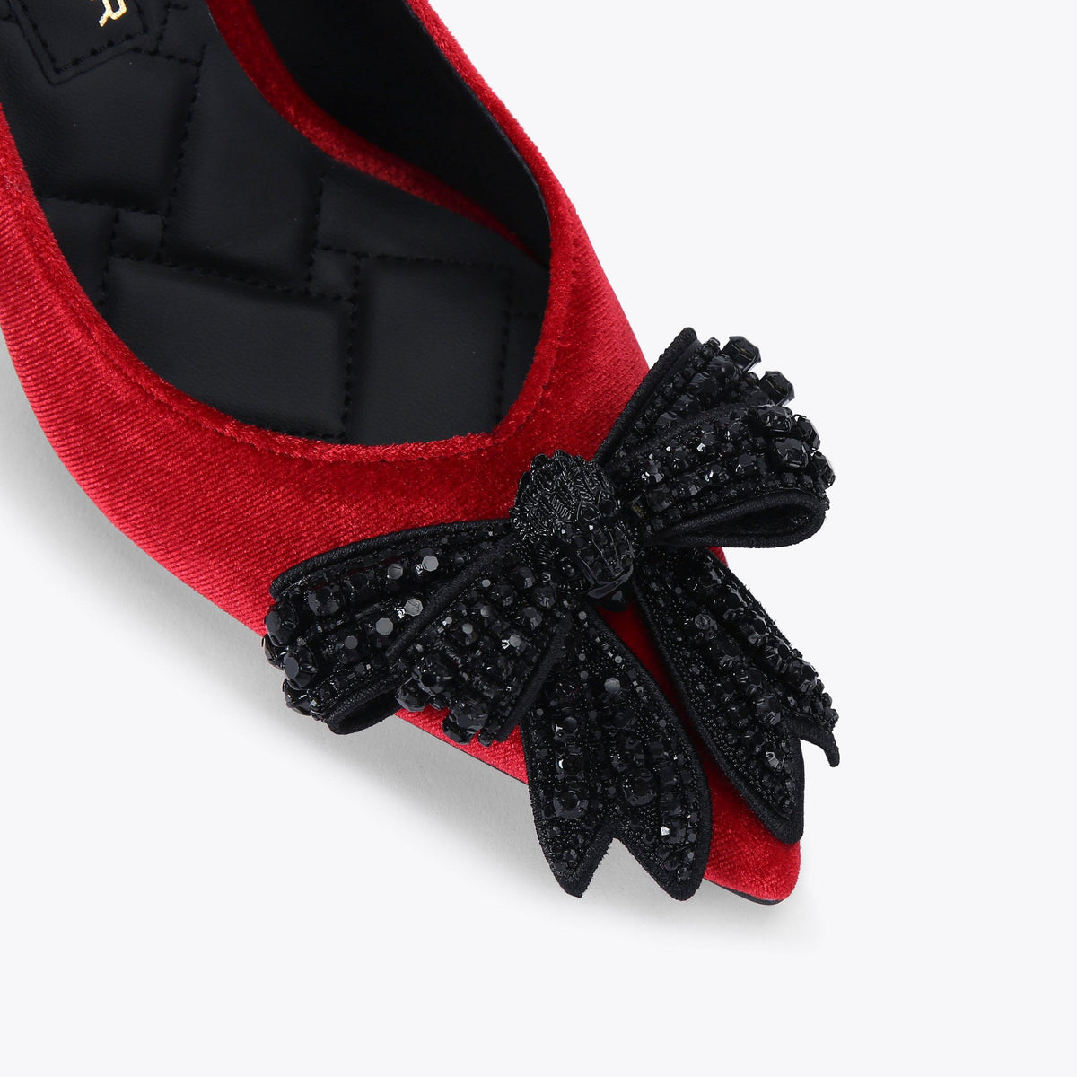 Belgravia Bow — Red Velvet Slingback Heel, view 5