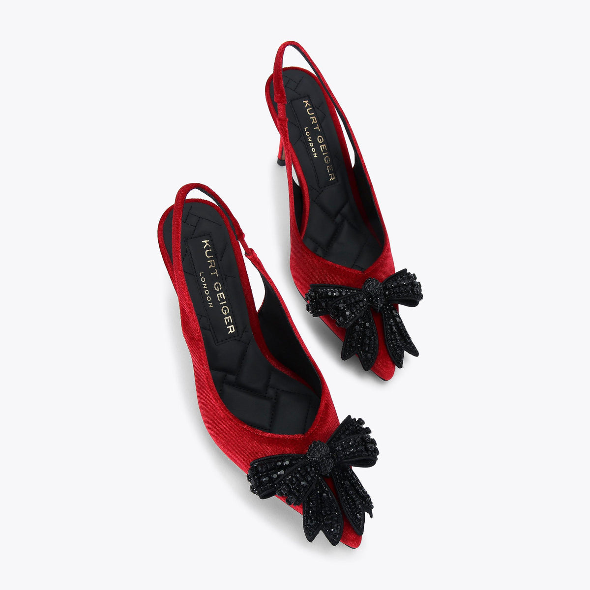 Belgravia Bow — Red Velvet Slingback Heel, view 4