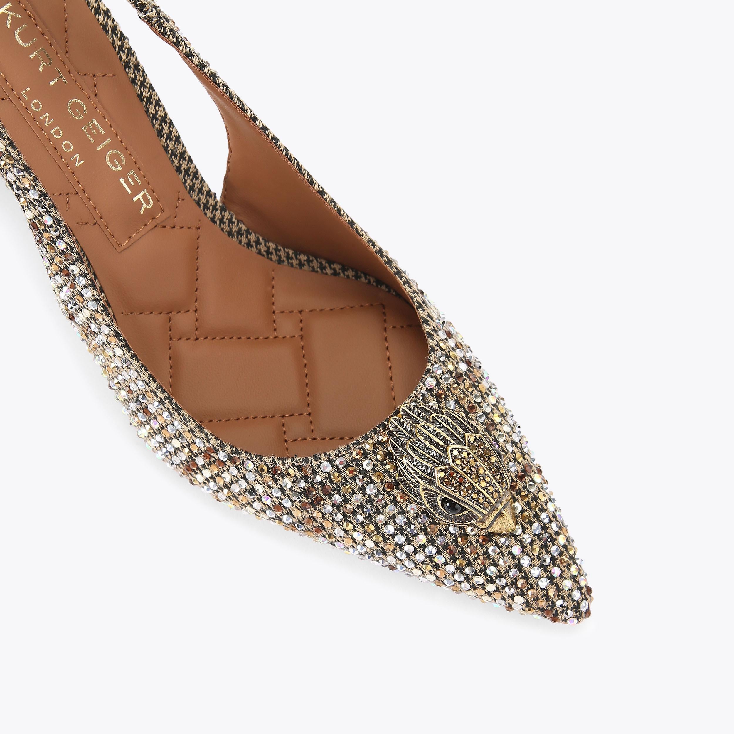 Belgravia High Sling — Beige Combination Crystal Heel, view 5