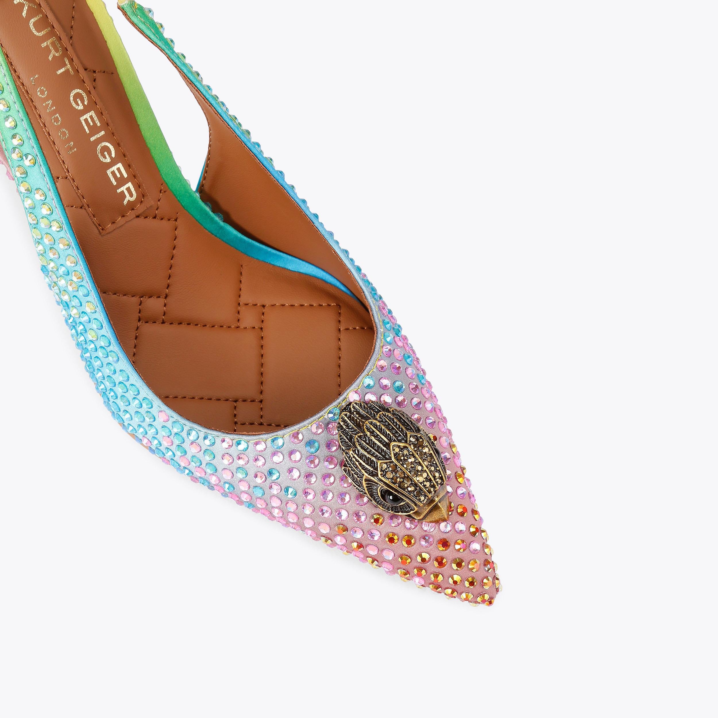 Belgravia Sling — Ombre Satin Crystal Heel, view 5