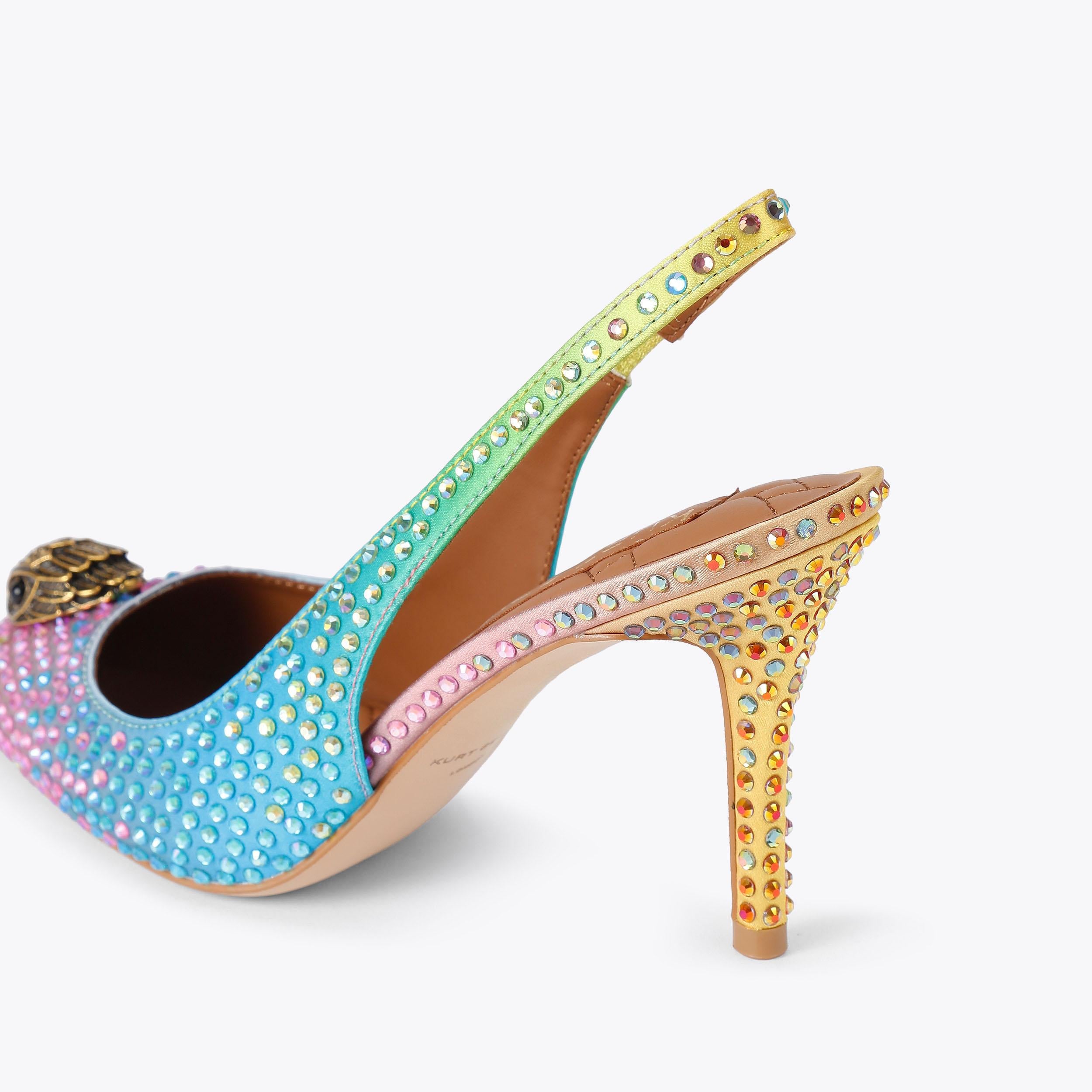 Belgravia Sling — Ombre Satin Crystal Heel, detail
