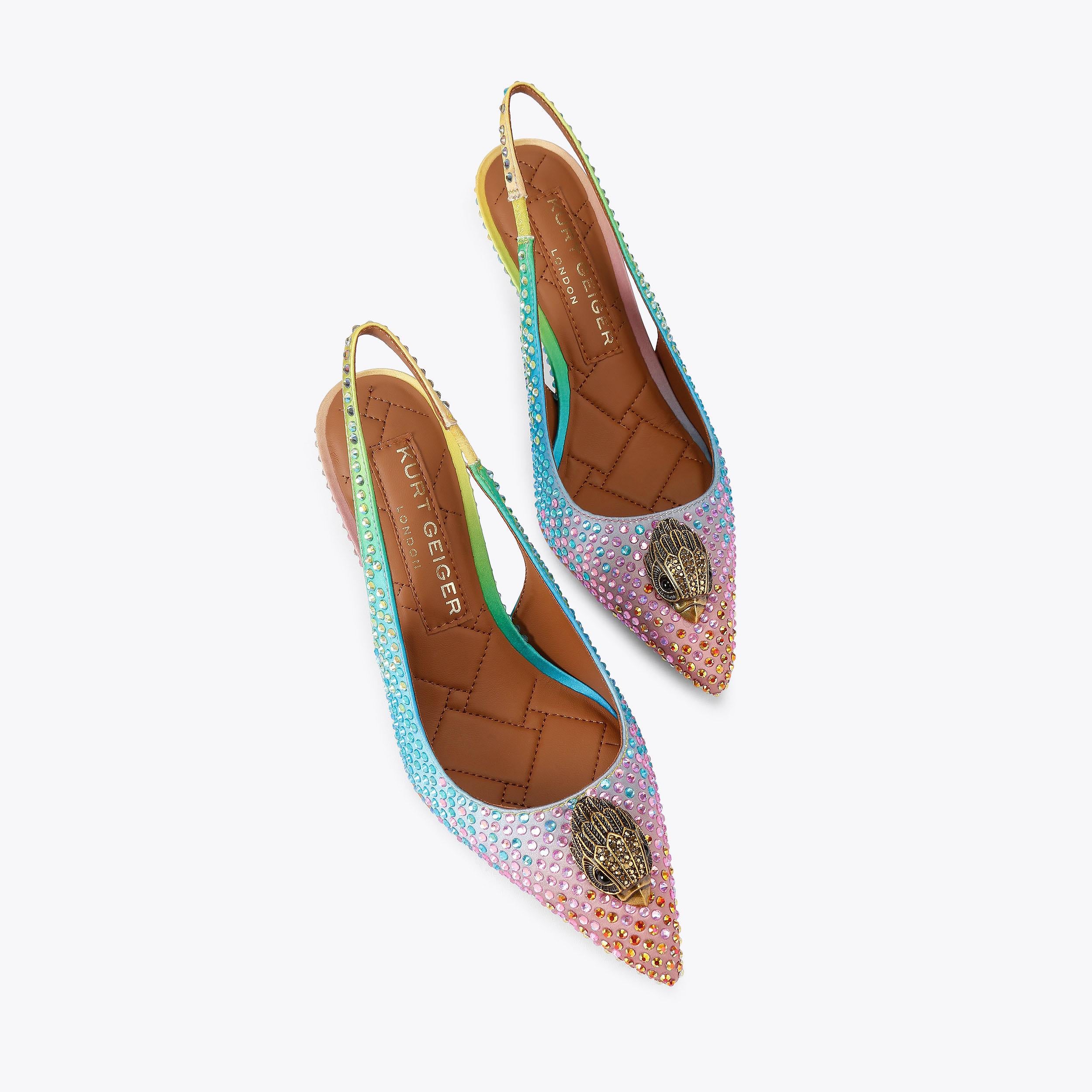 Belgravia Sling — Ombre Satin Crystal Heel, view 4