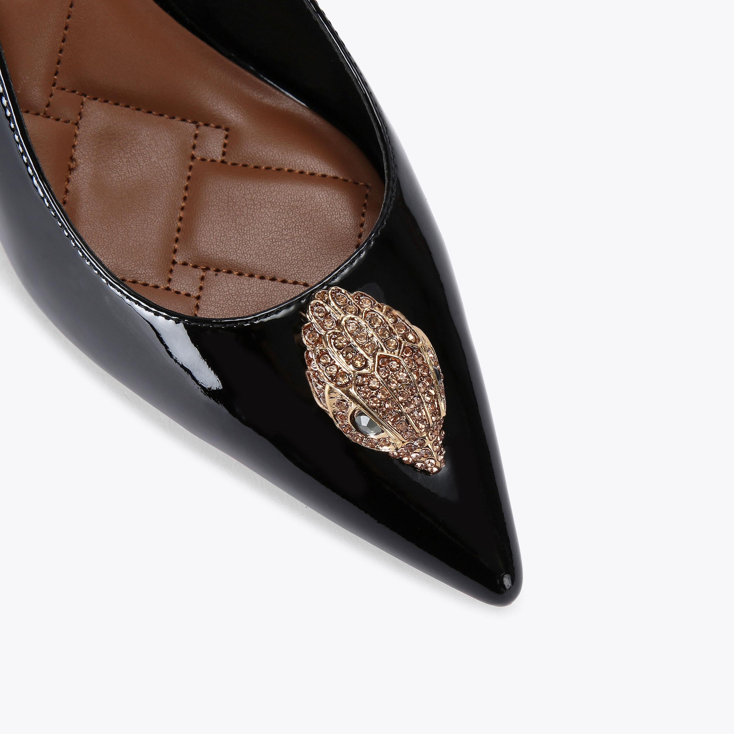 Belgravia Sling Back — Black Patent Crystal Heel, view 5