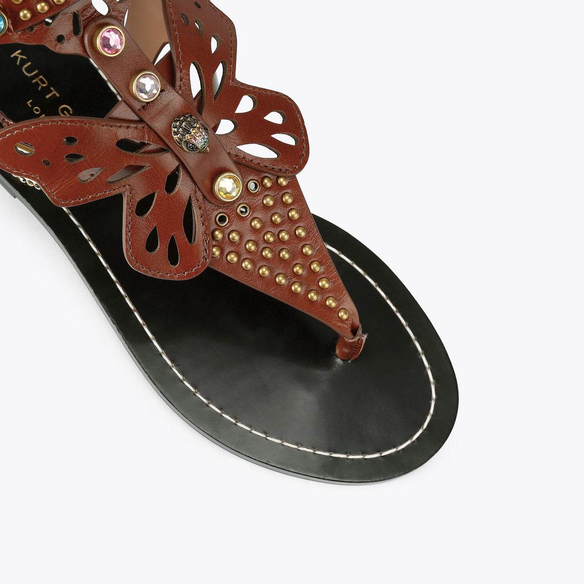 Boho Butterfly Gladiator — Brown Leather Sandal, view 5
