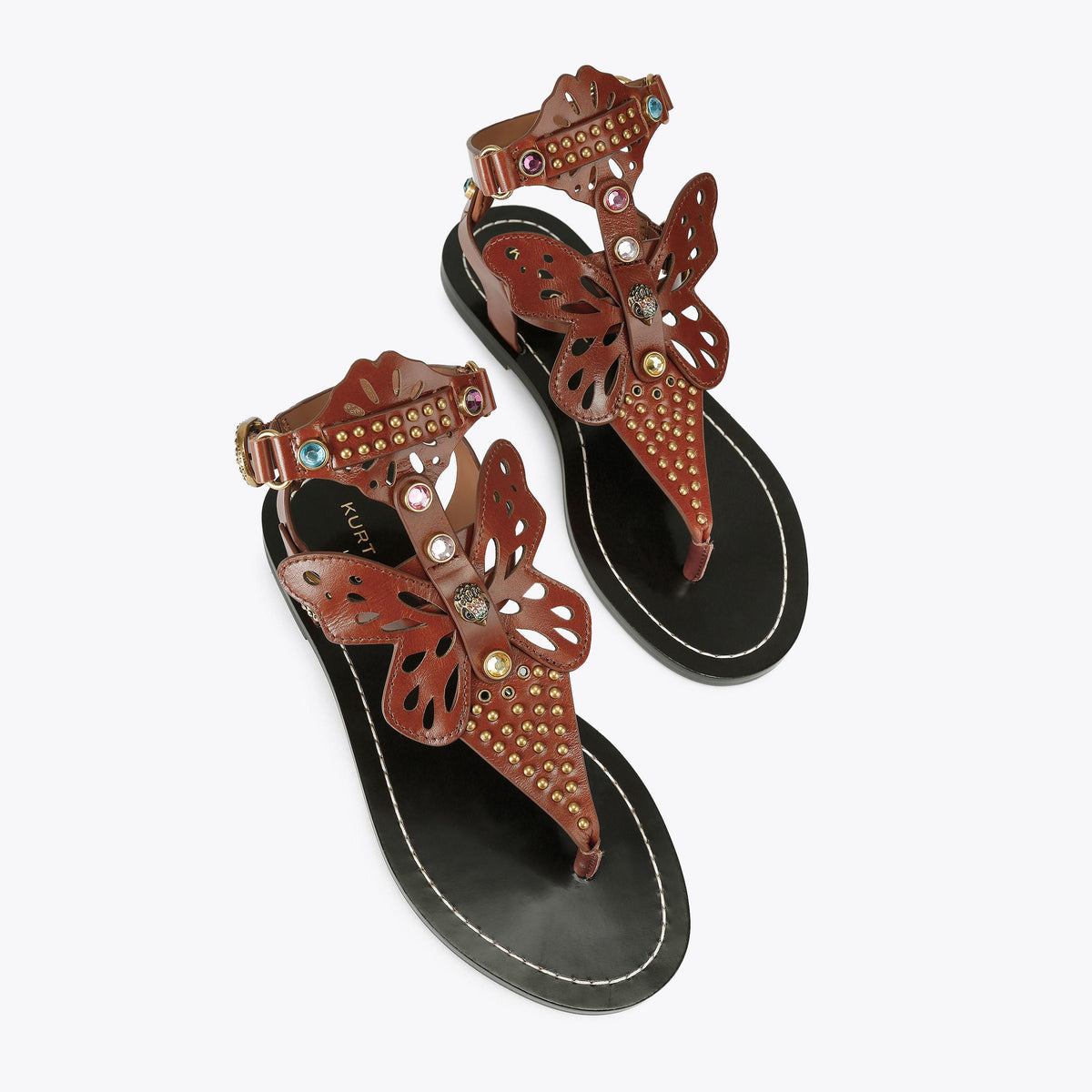 Boho Butterfly Gladiator — Brown Leather Sandal, view 4