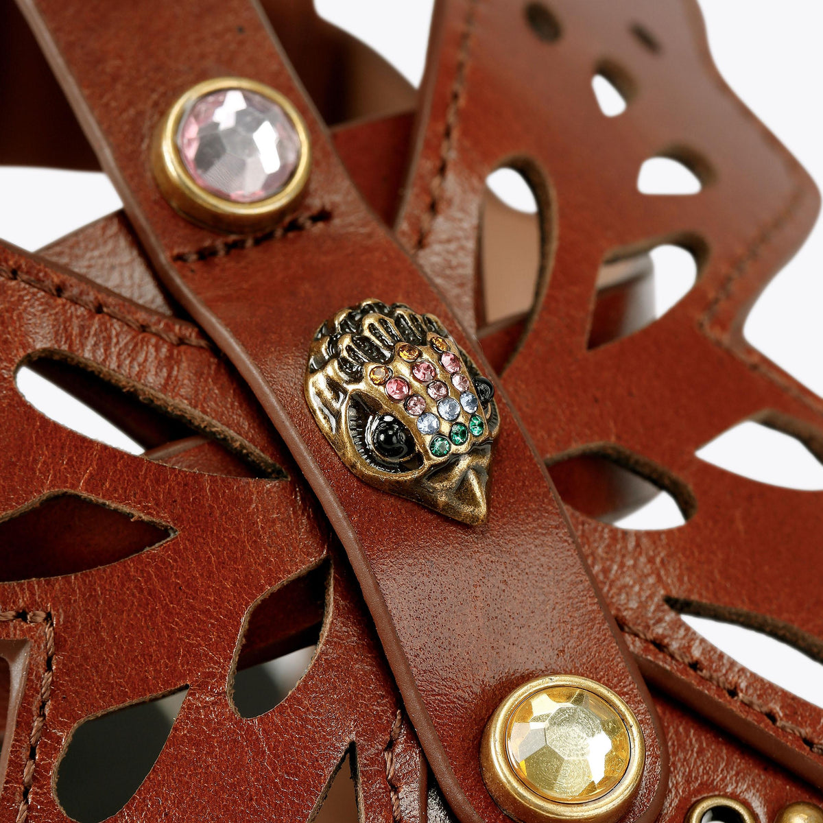 Boho Butterfly Gladiator — Brown Leather Sandal, view 6