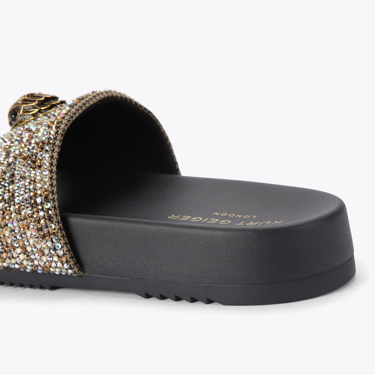 Brockwell — Beige Houndstooth Crystal Slide, detail