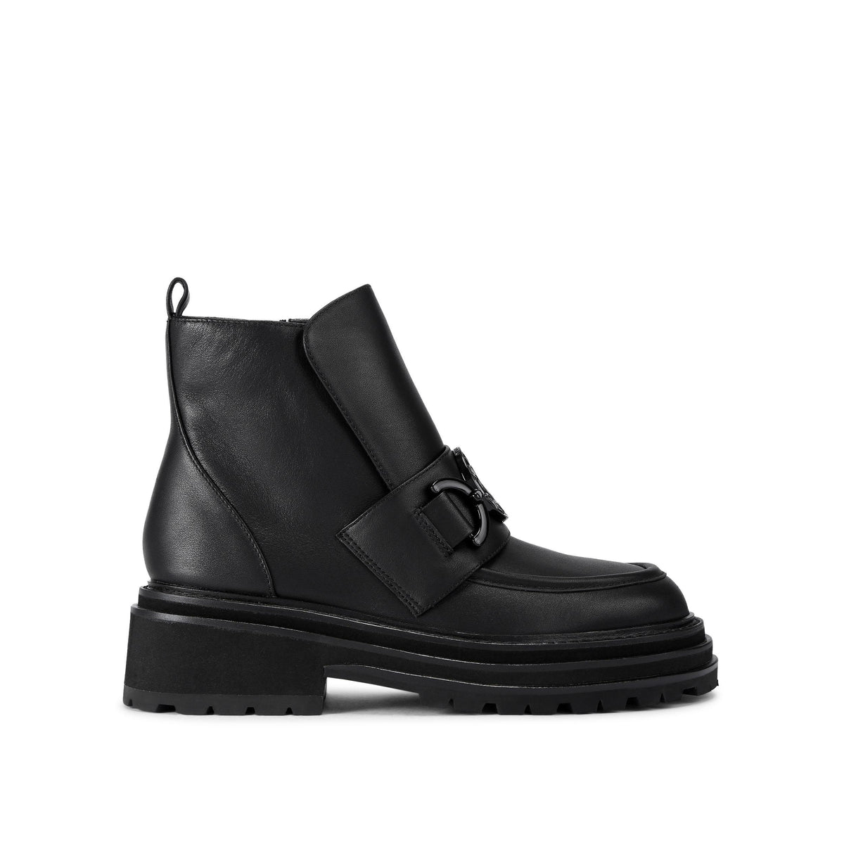 Bromley Snaffle Boot — Black Leather Ankle Boot, side profile