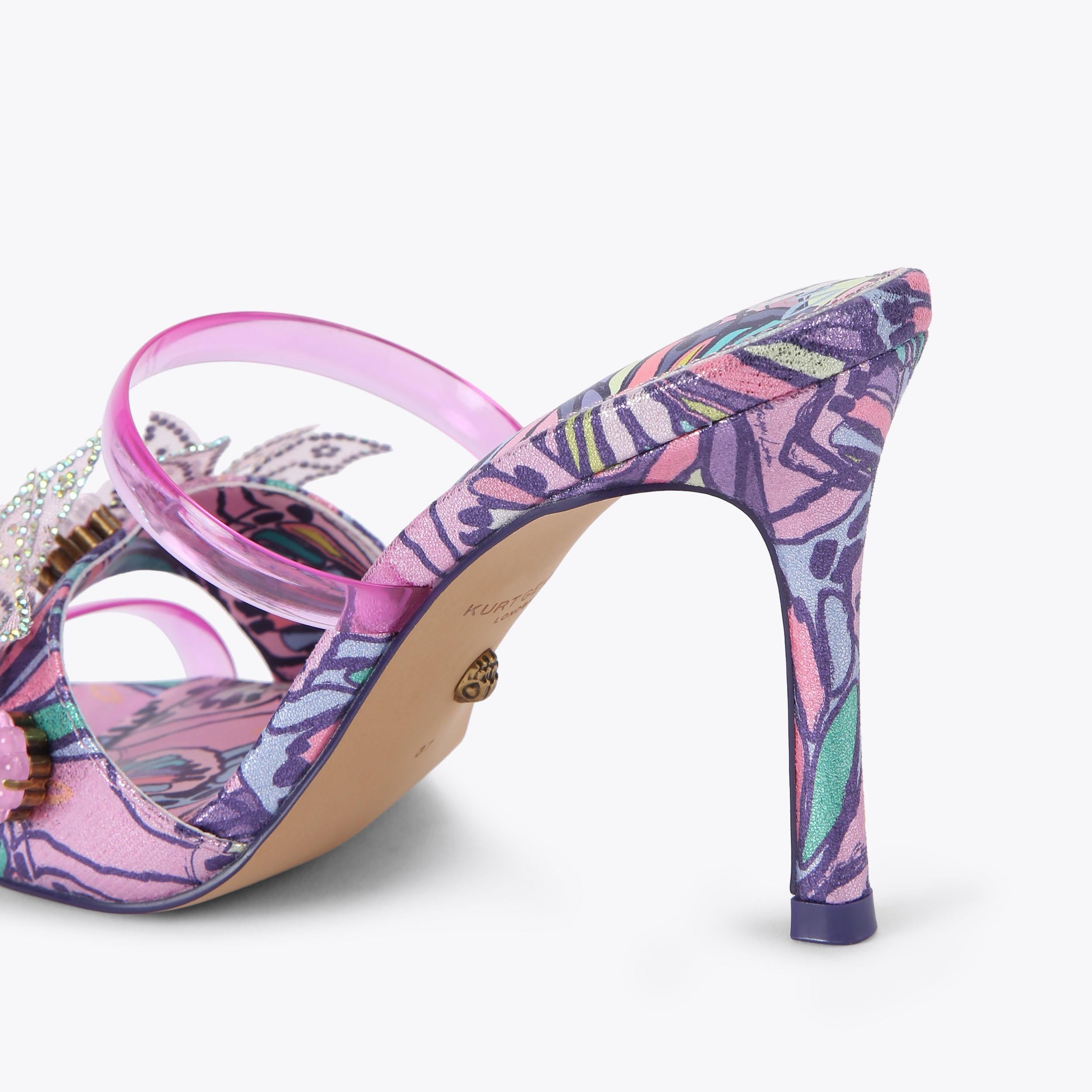 Butterfly Mule Sandal — Lilac Purple Mule Sandal, detail