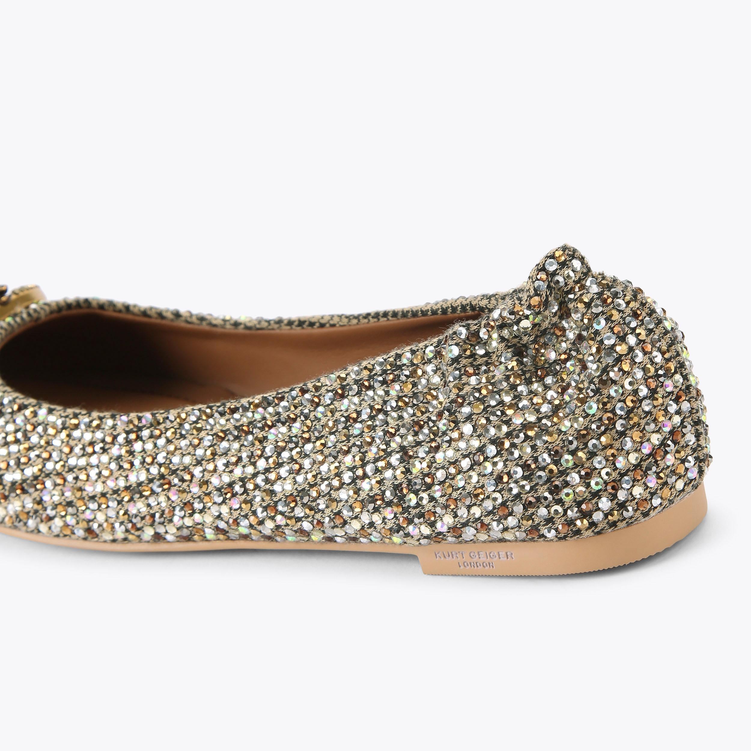 Chelsea Ballerina — Beige Combination Crystal Flat, detail