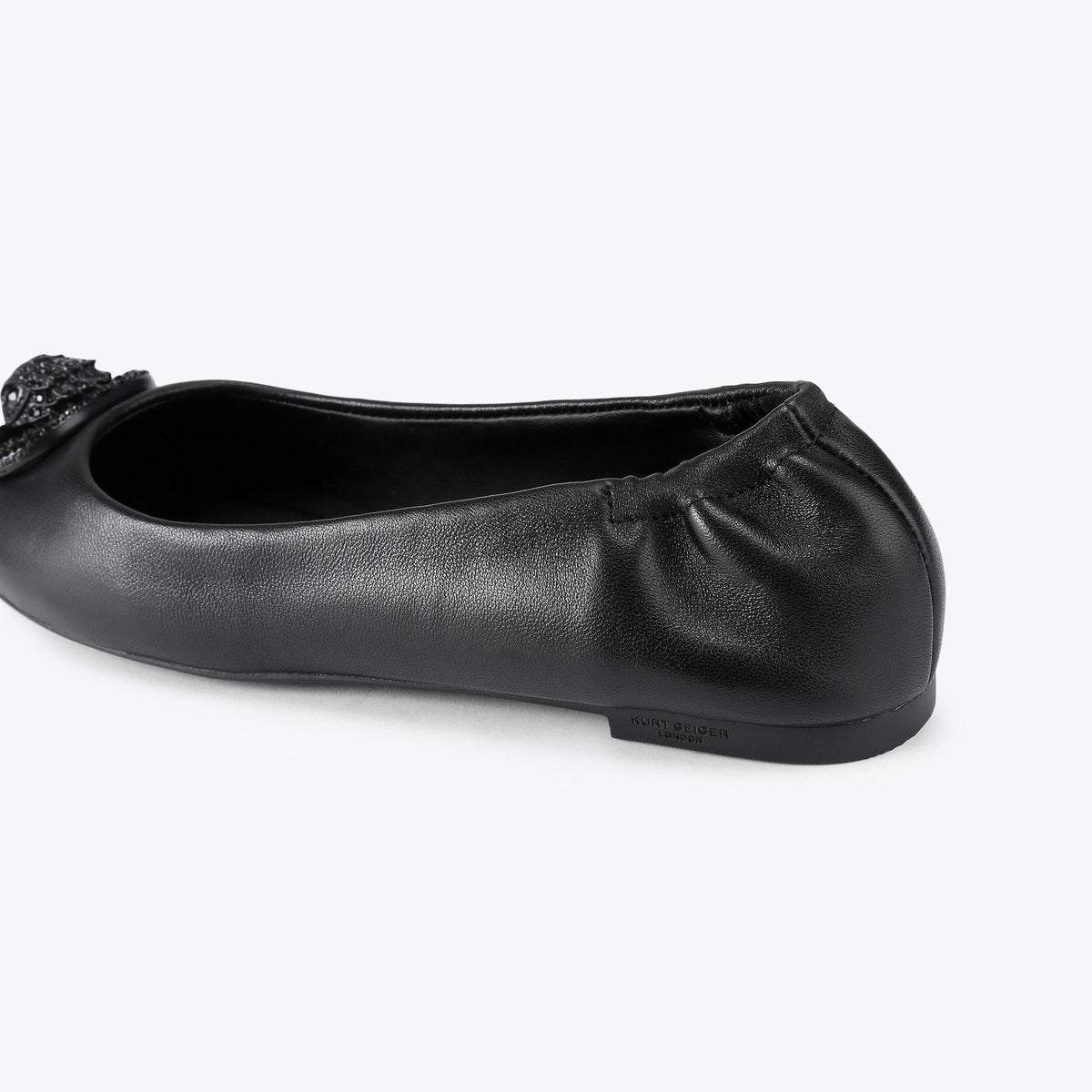 Chelsea Ballerina — Black Leather Flat, detail