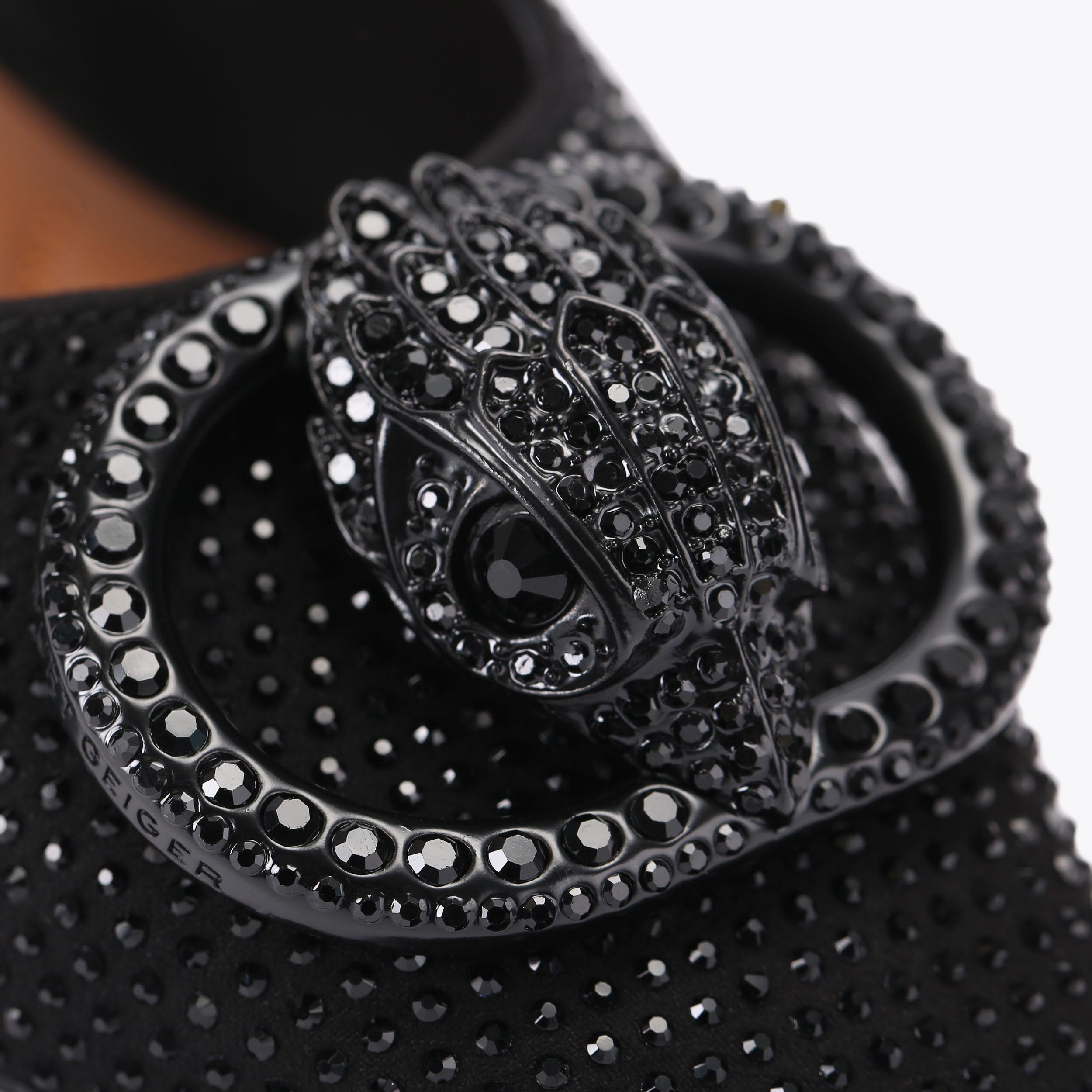 Chelsea Block Sling Drench — Black Crystal Slingback, view 6