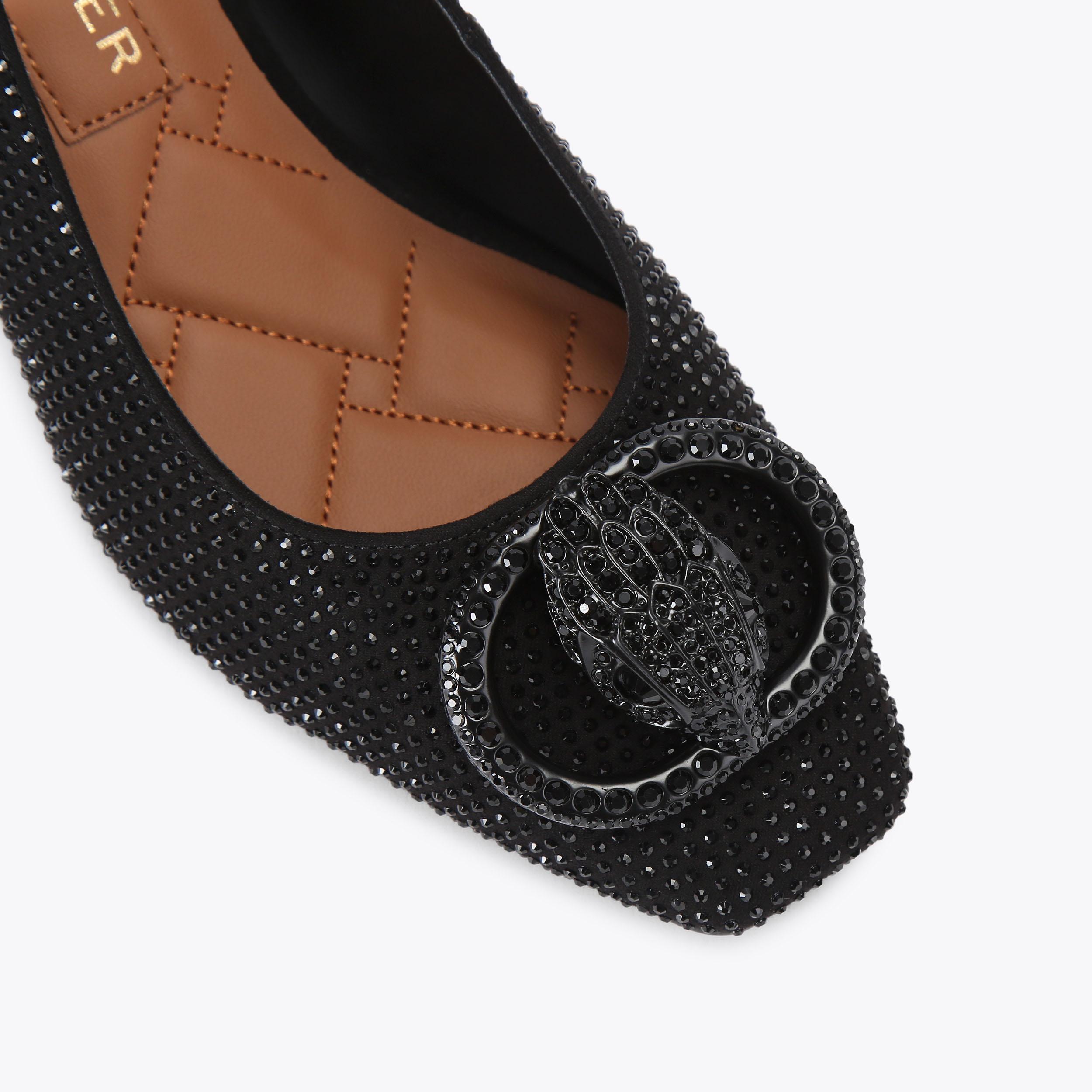 Chelsea Block Sling Drench — Black Crystal Slingback, view 5