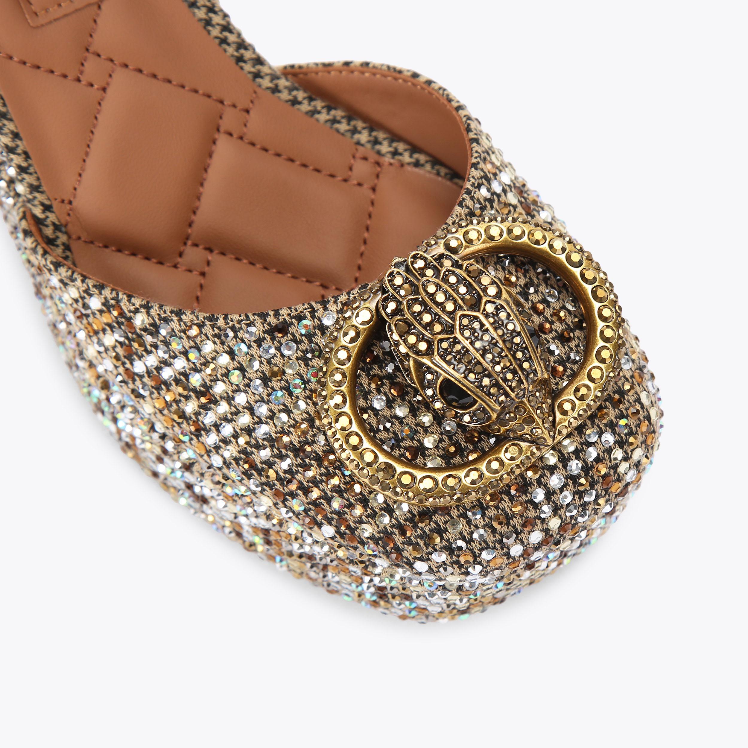 Chelsea Closed Platform — Houndstooth Crystal Sandal, view 5