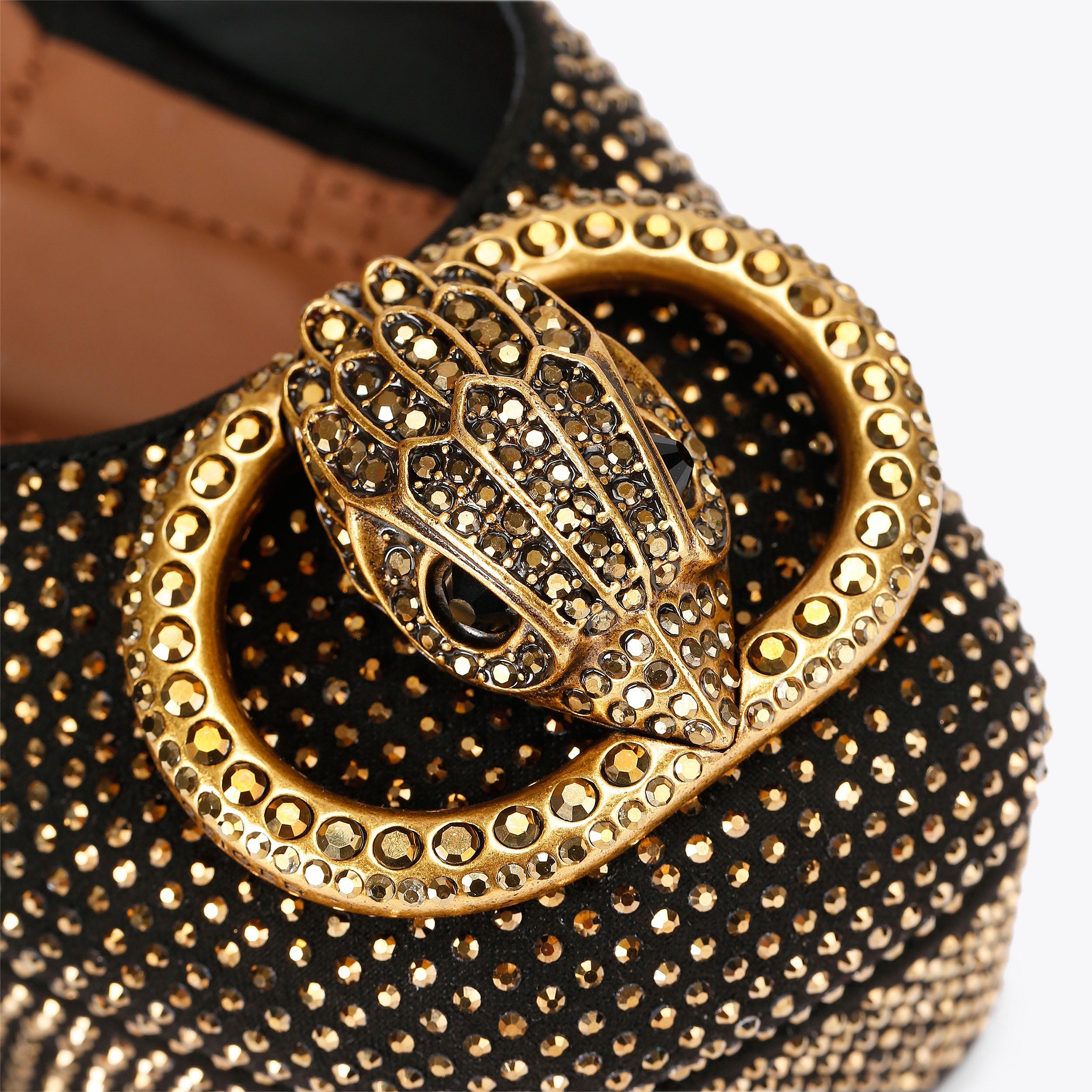 Chelsea Closed Platform Heel — Black Gold Studded Sandal, view 6