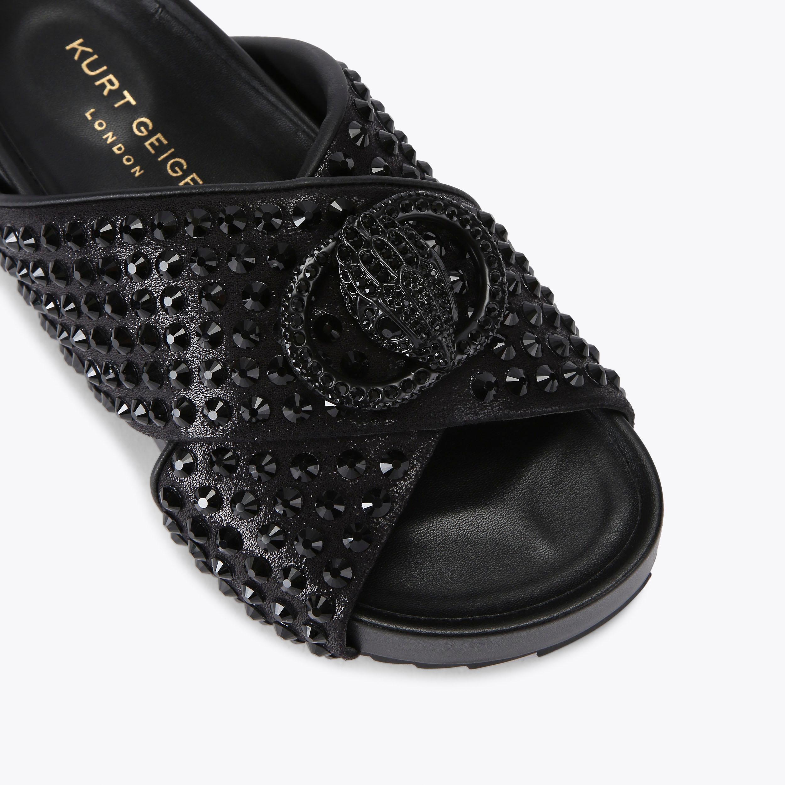 Chelsea Drench Cross Strap — Black Crystal Sandal, view 5