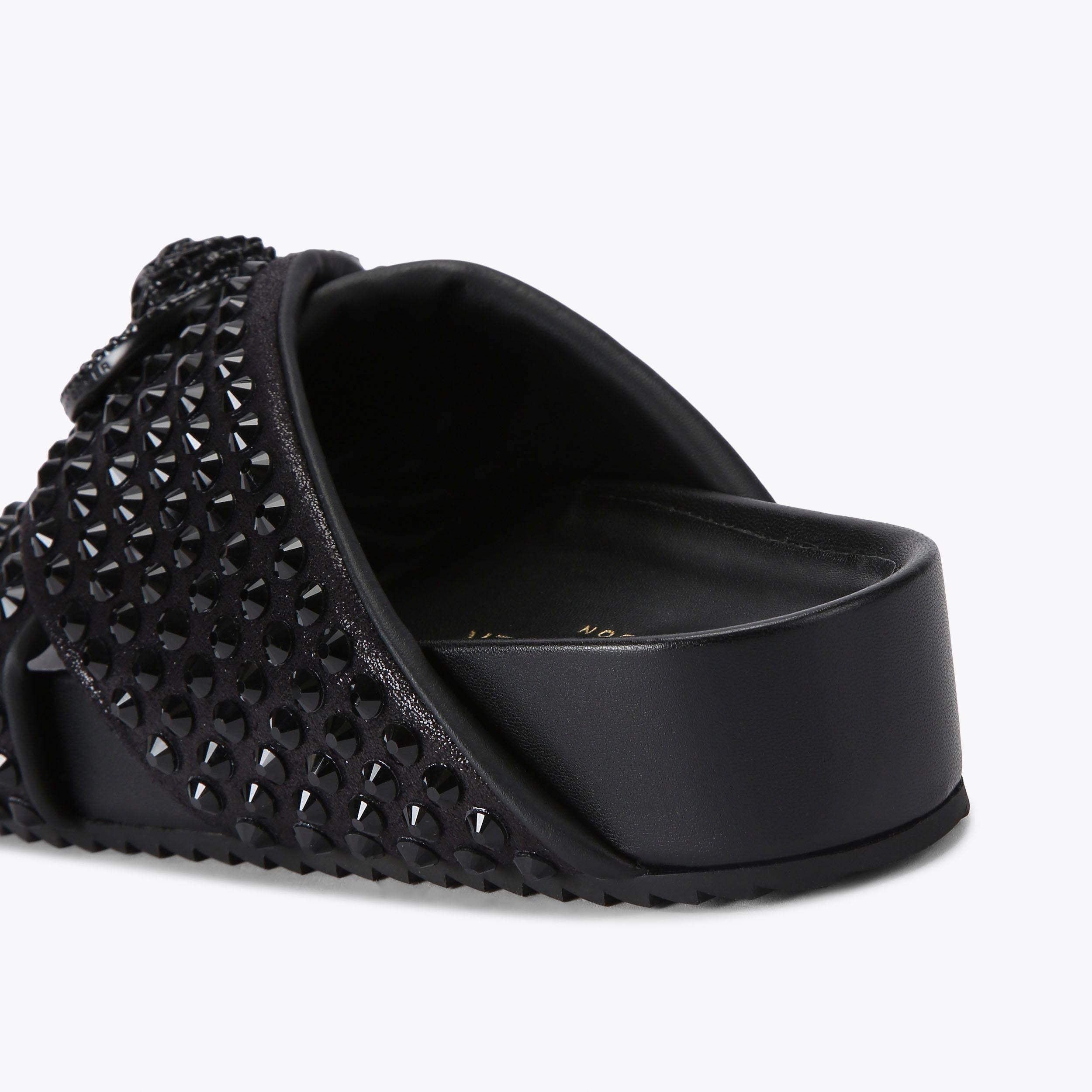Chelsea Drench Cross Strap — Black Crystal Sandal, detail