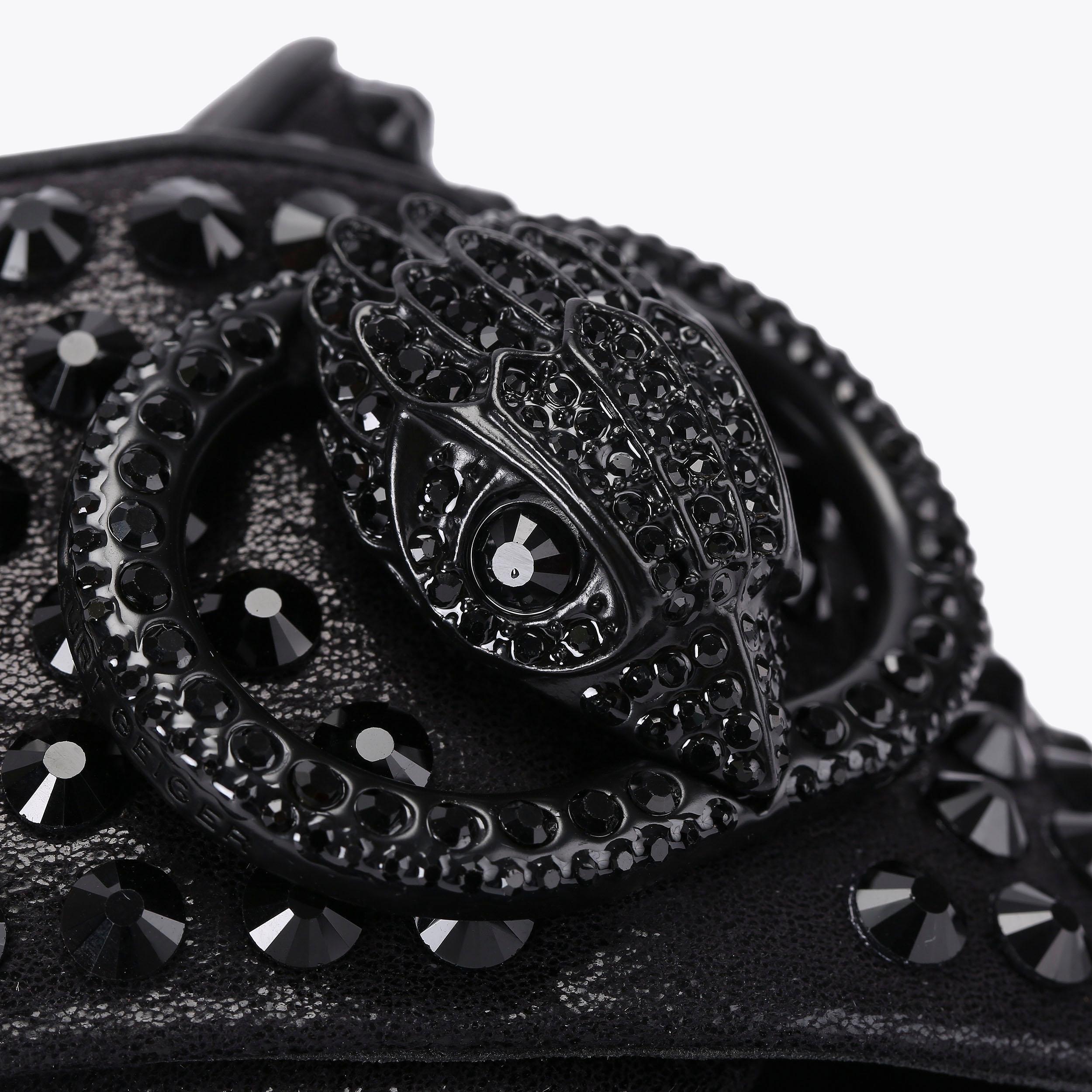 Chelsea Drench Cross Strap — Black Crystal Sandal, view 6