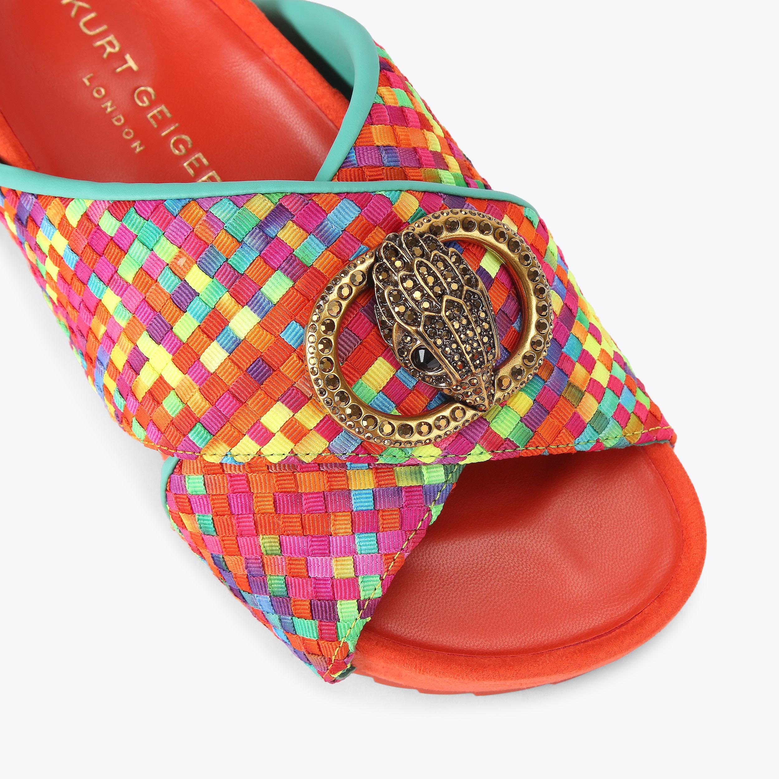 Chelsea Cross Strap — Multicolour Fabric Sandal, view 5