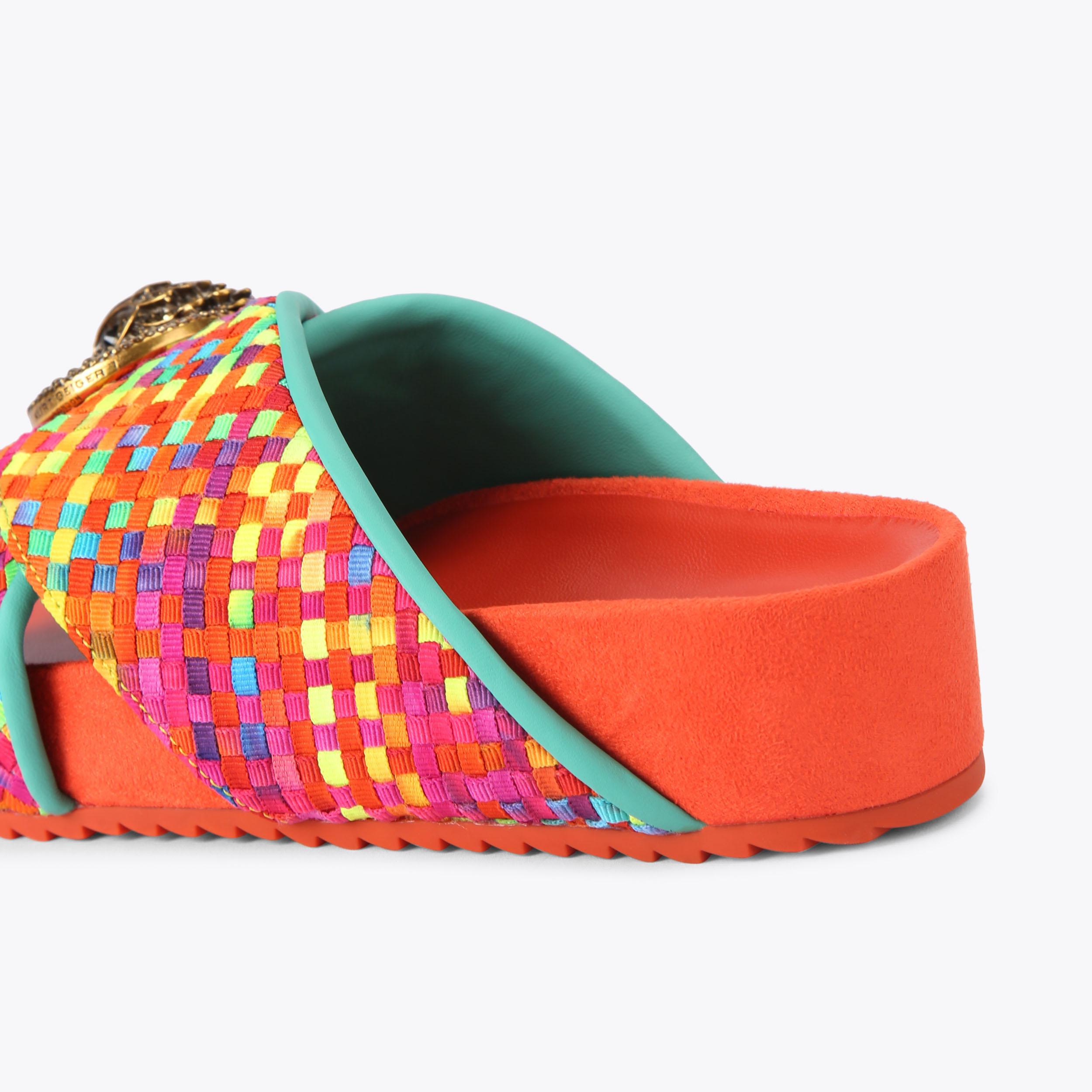 Chelsea Cross Strap — Multicolour Fabric Sandal, detail