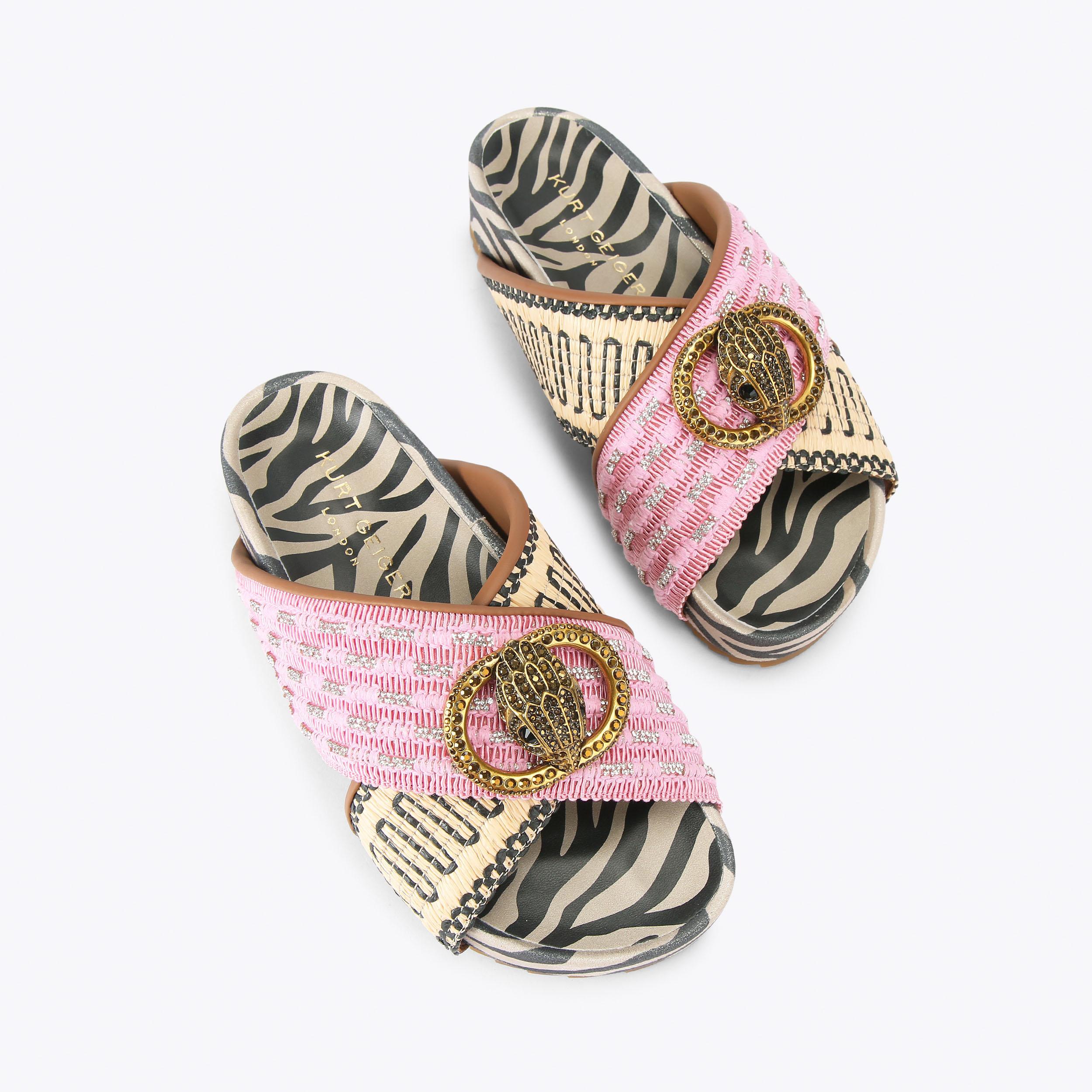 Chelsea Cross Strap — Pink Combination Sandal, view 4