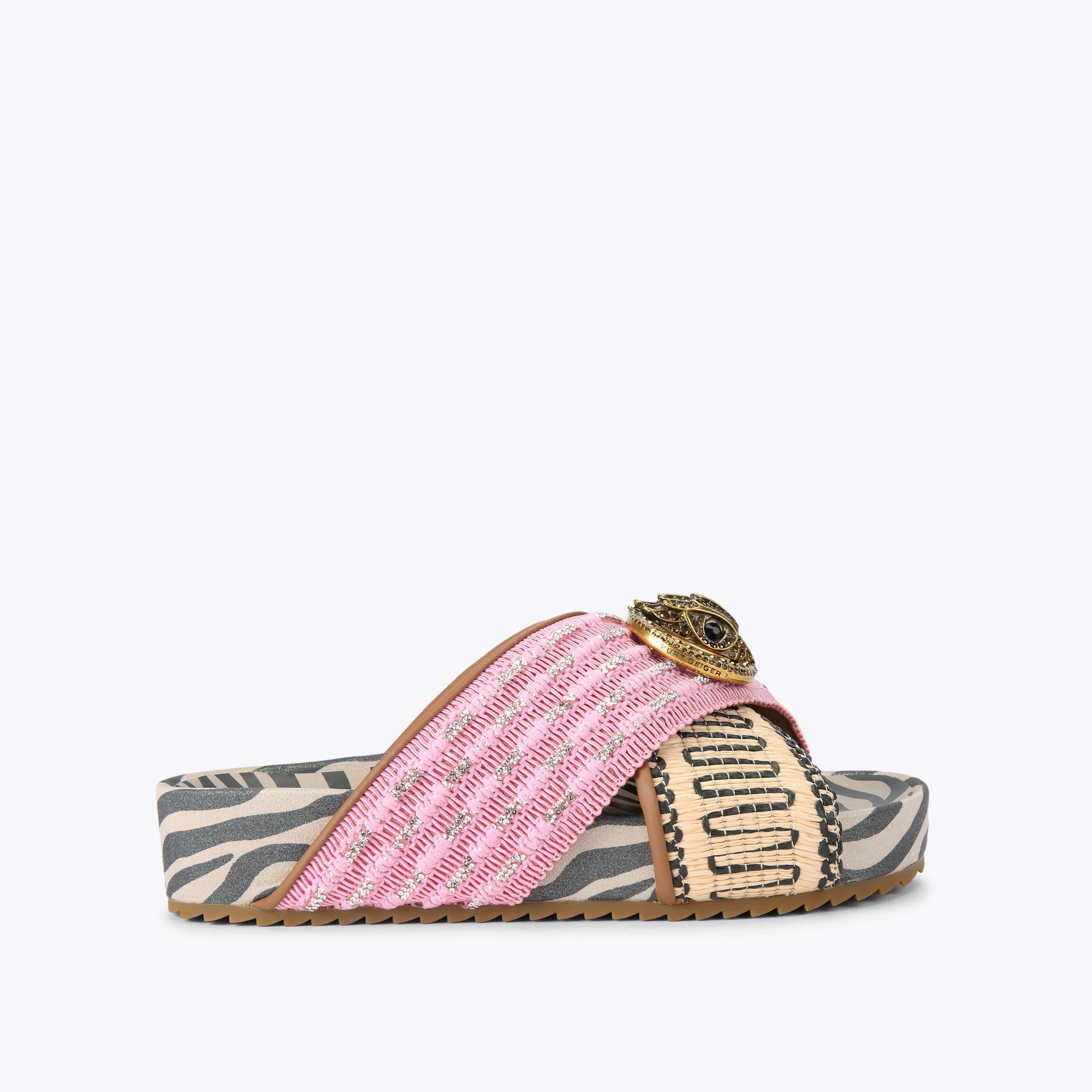 Chelsea Cross Strap — Pink Combination Sandal, side profile