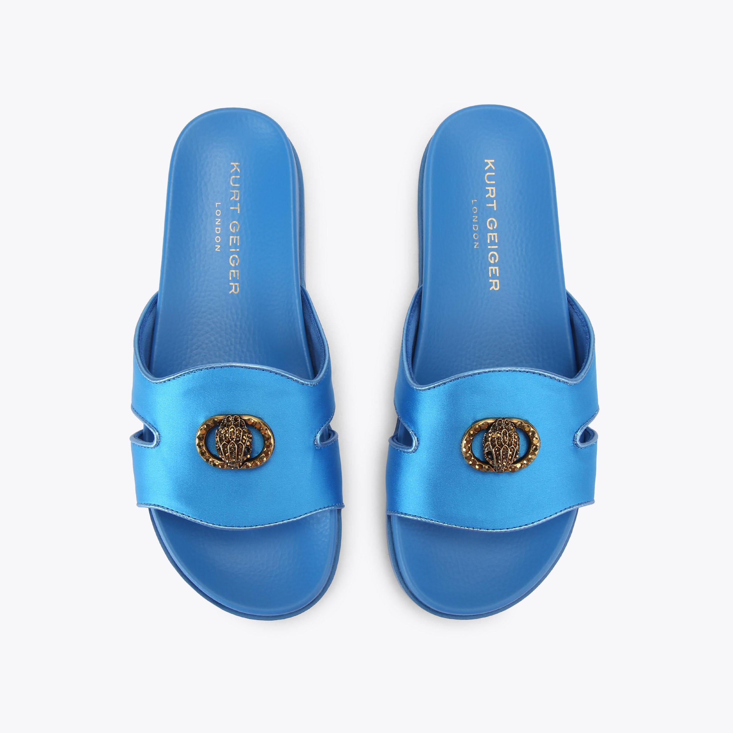 Chelsea Cut Out — Bright Blue Fabric Slide, view 4